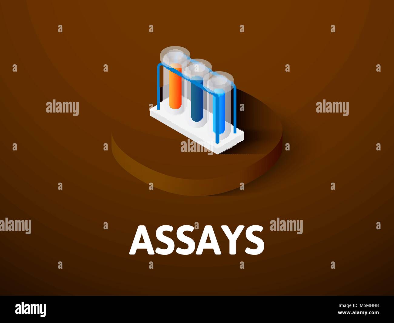 Assays isometrische Symbol Farbe Hintergrund isoliert Stock Vektor