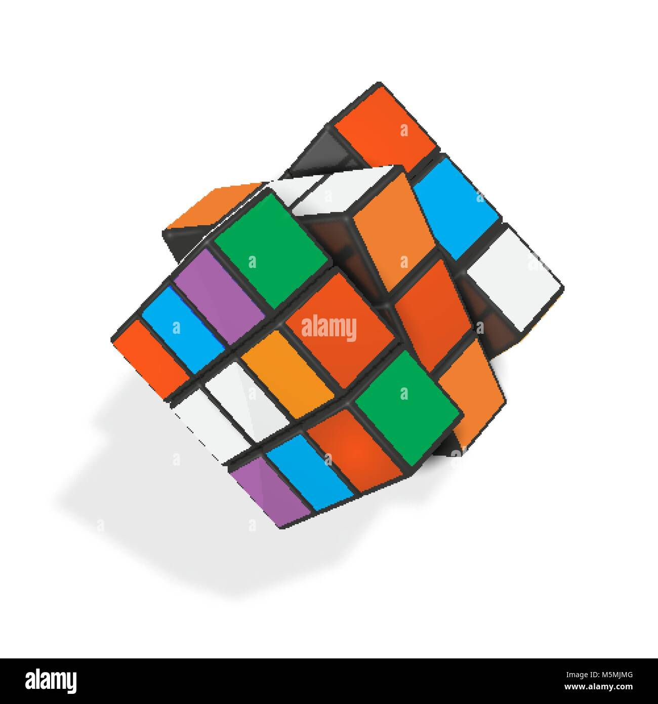 Editorial realistische vector Abbildung: Rubik s Cube. Stock Vektor