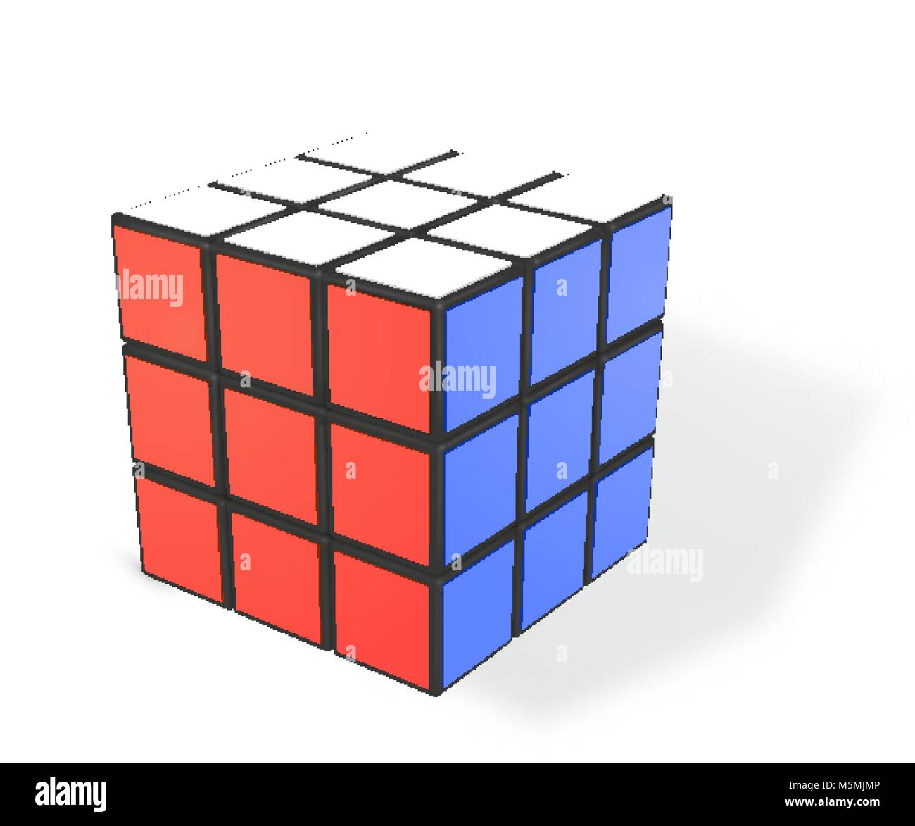 Editorial realistische vector Abbildung: Rubik s Cube. Stock Vektor