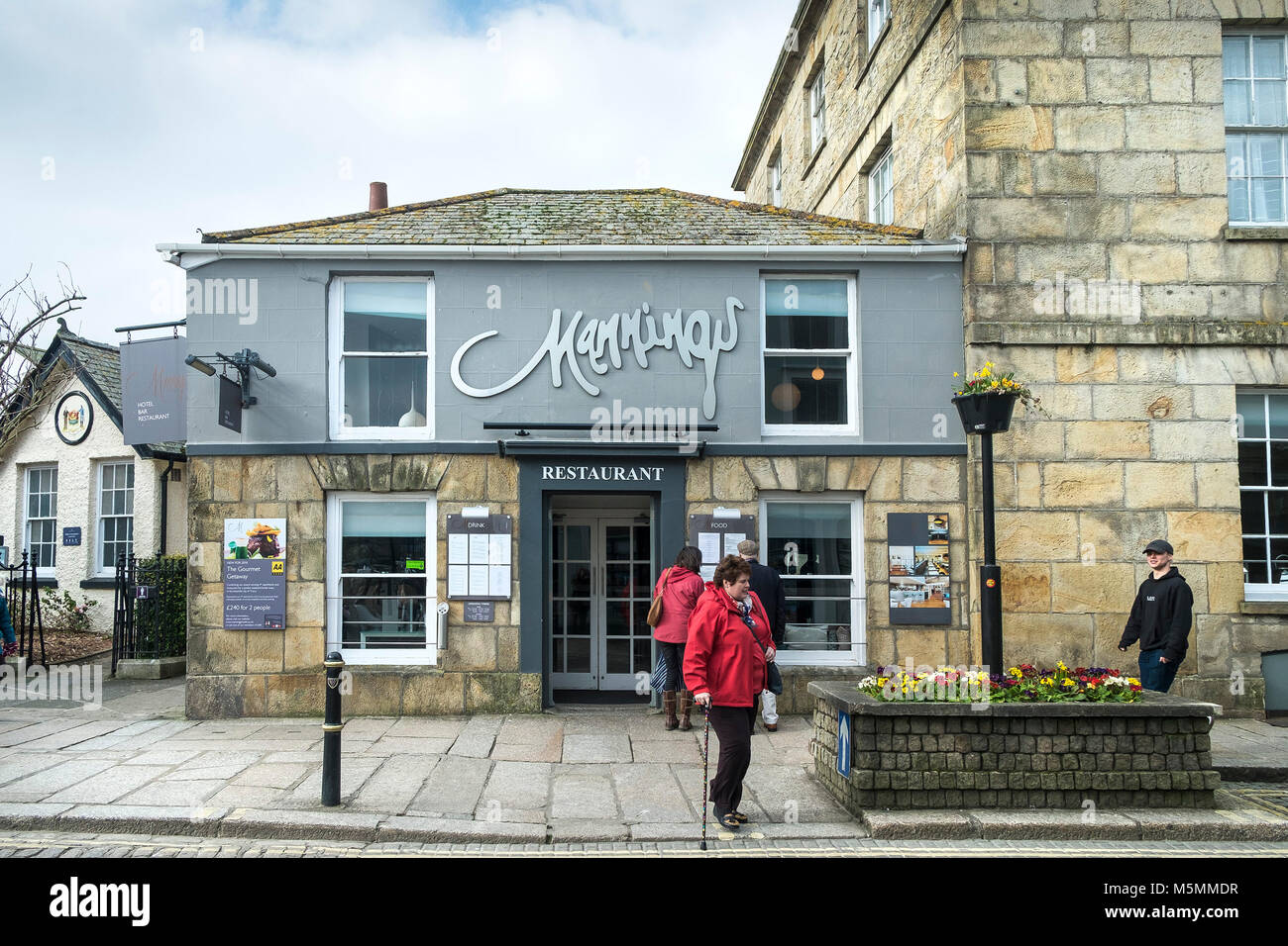 Mannings Restaurant in Truro in Cornwall. Stockfoto