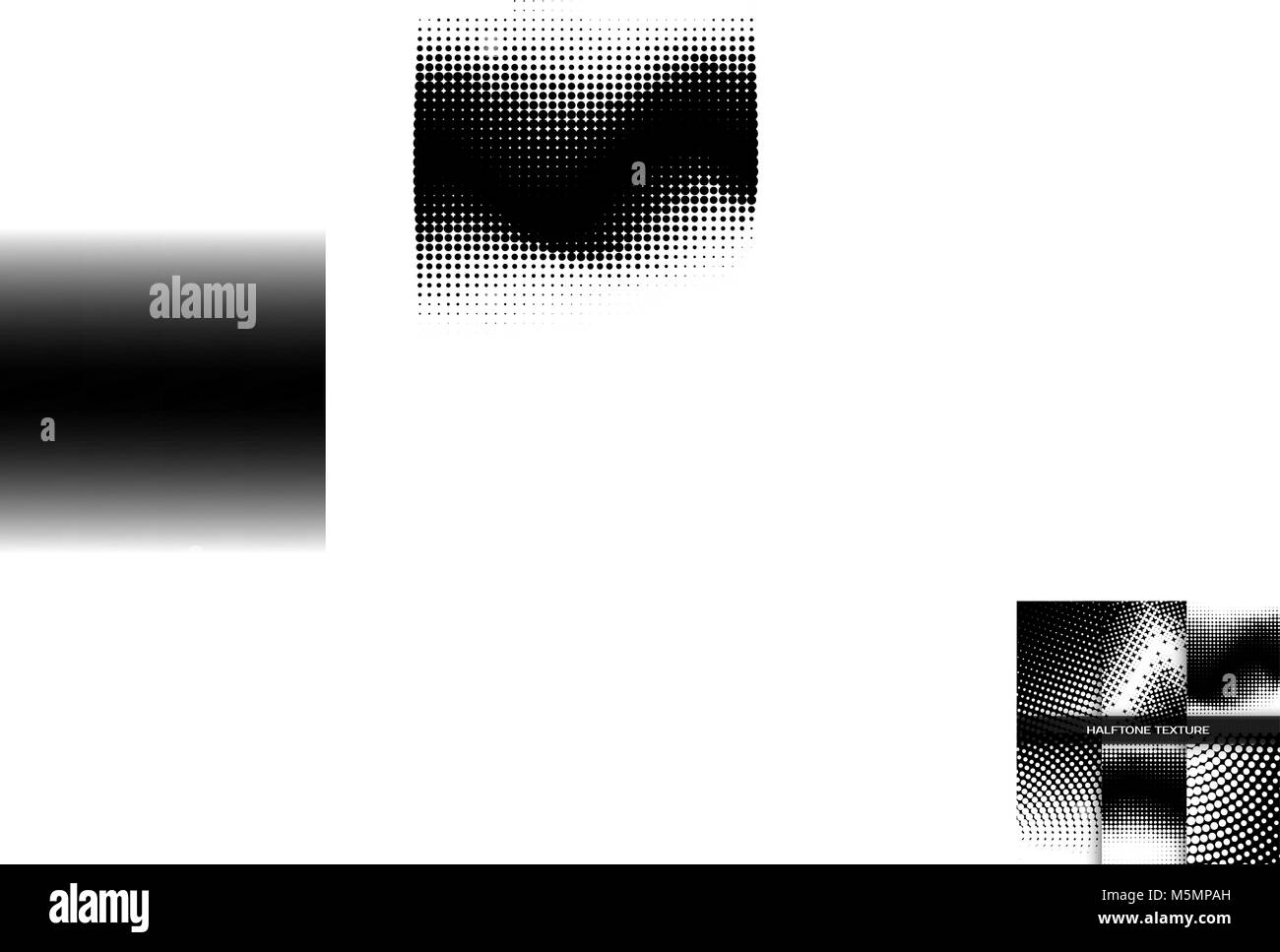 Eingestellt von rasterungs-Hintergrund. Sammlung von sechs Halftone abdecken. Schwarze und weiße Vector Illustration Stock Vektor