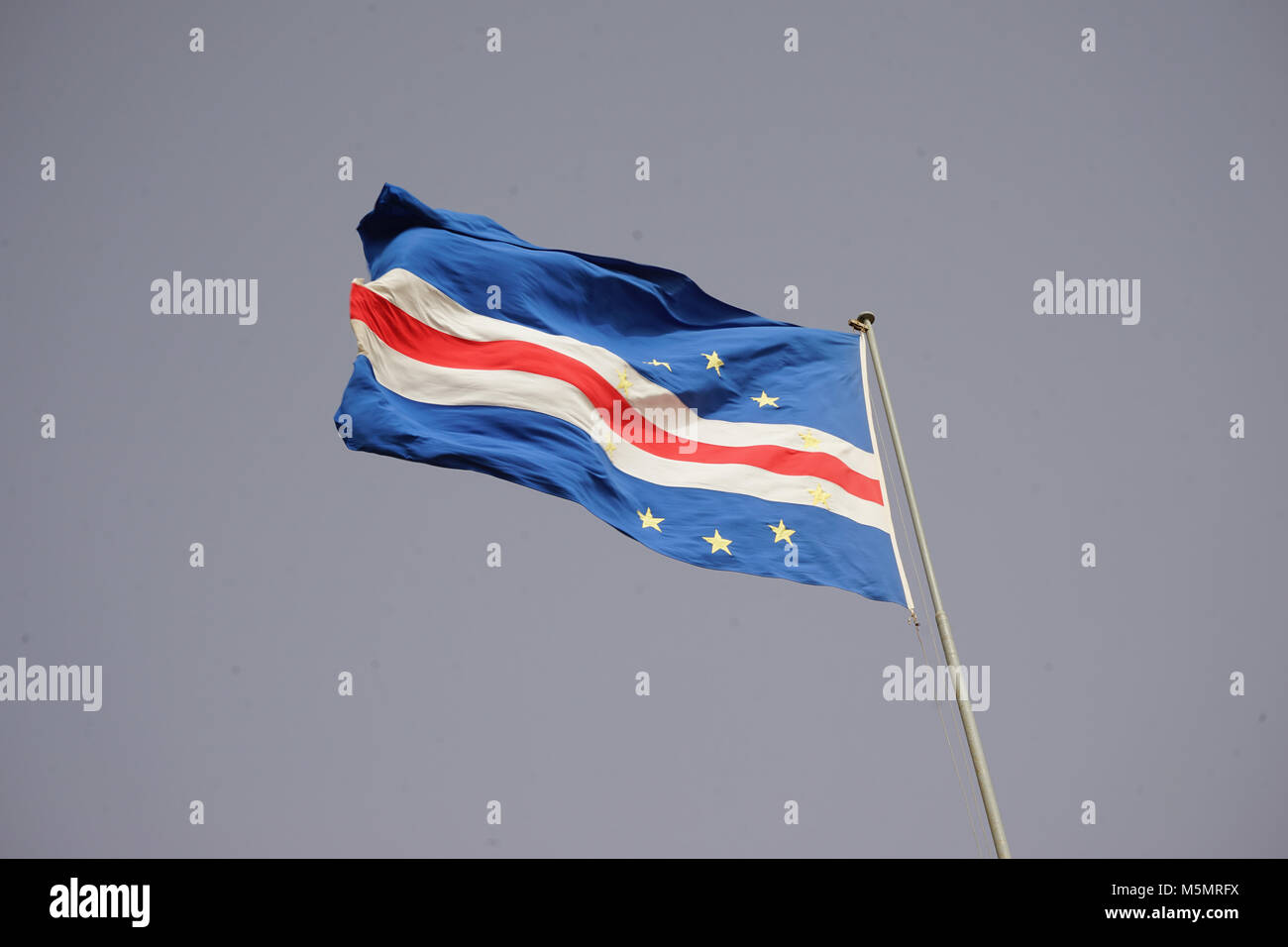 Flagge der Republik Cabo Verde, Praia, Santiago, Kap Verde Stockfoto