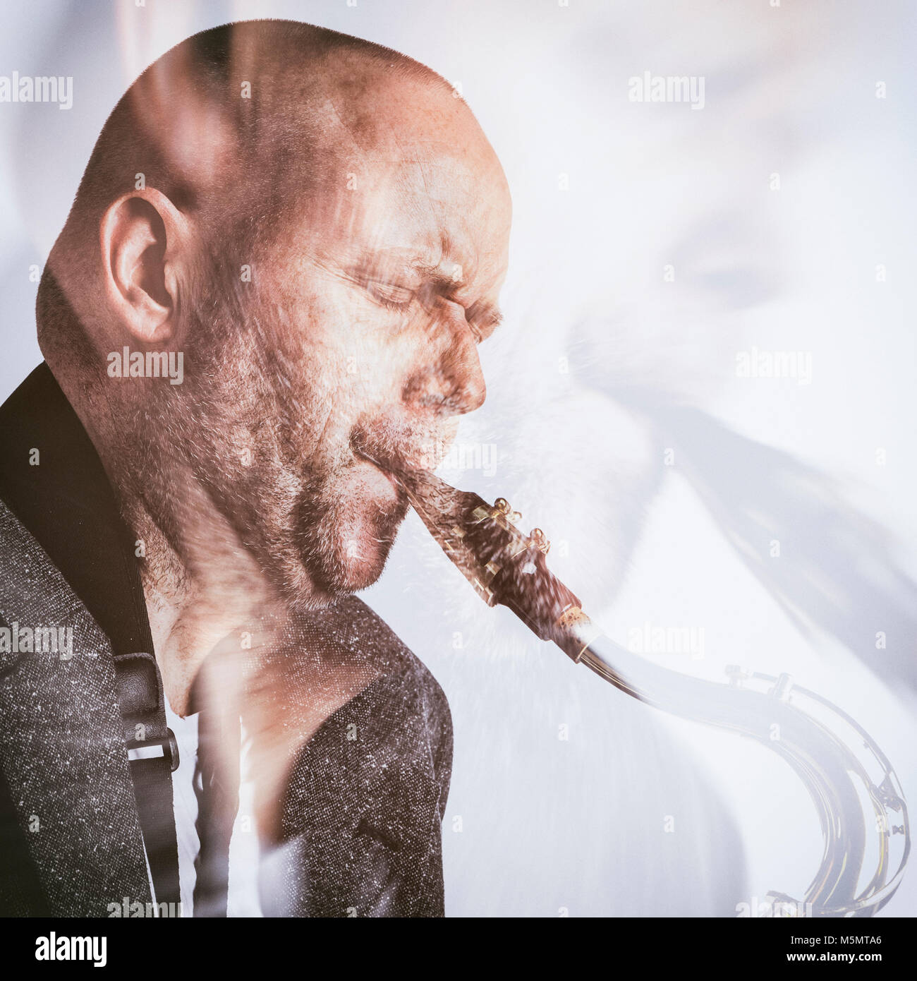 Sax Mann Stockfoto