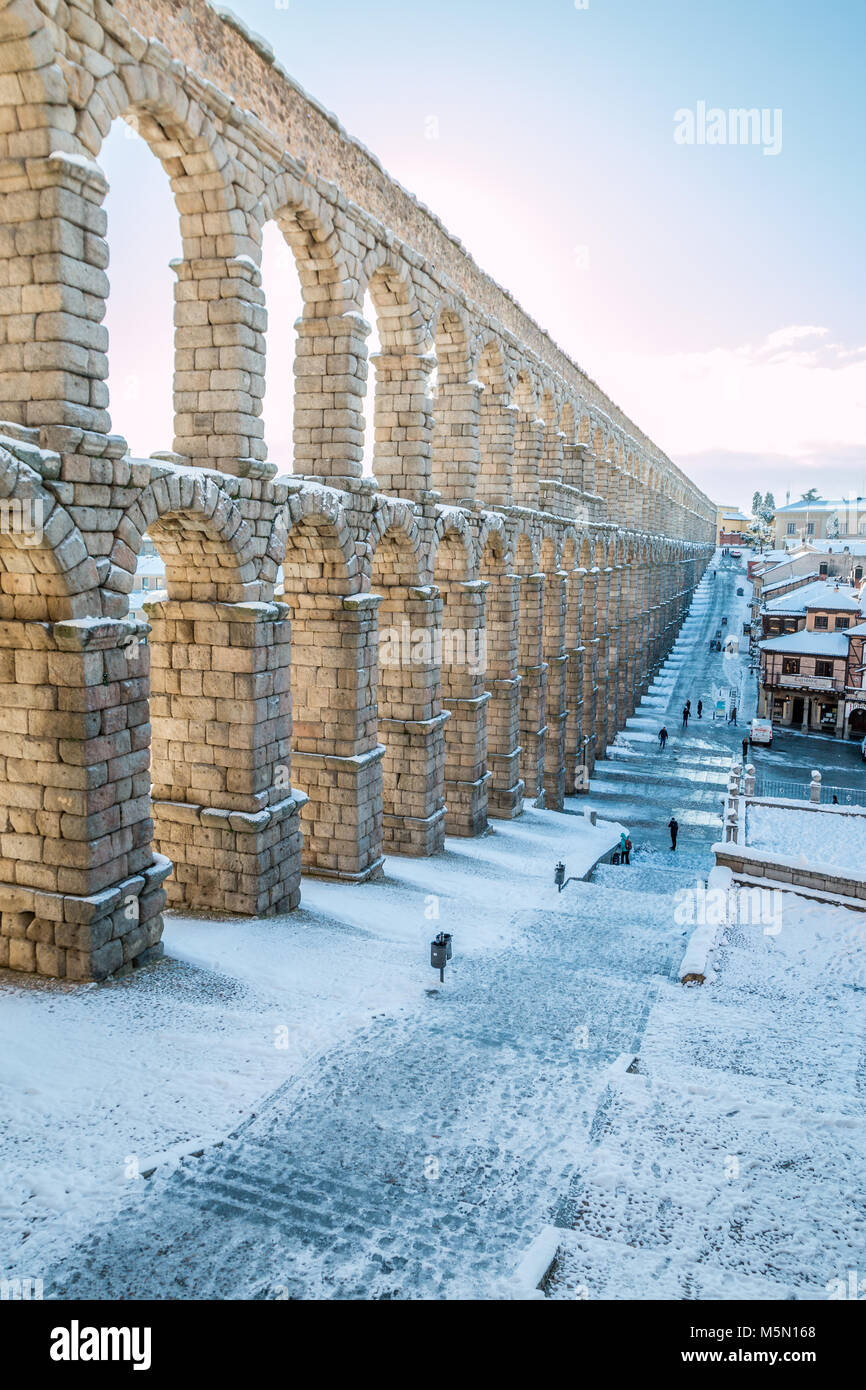 Das Aquädukt von Segovia Spanien Stockfoto