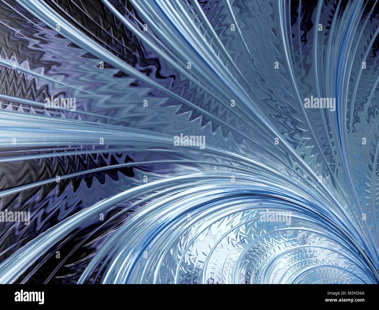 Grau fraktale Muster mit Spinning Effekt. Abstrakt fractal Explosion Hintergrund. Stockfoto