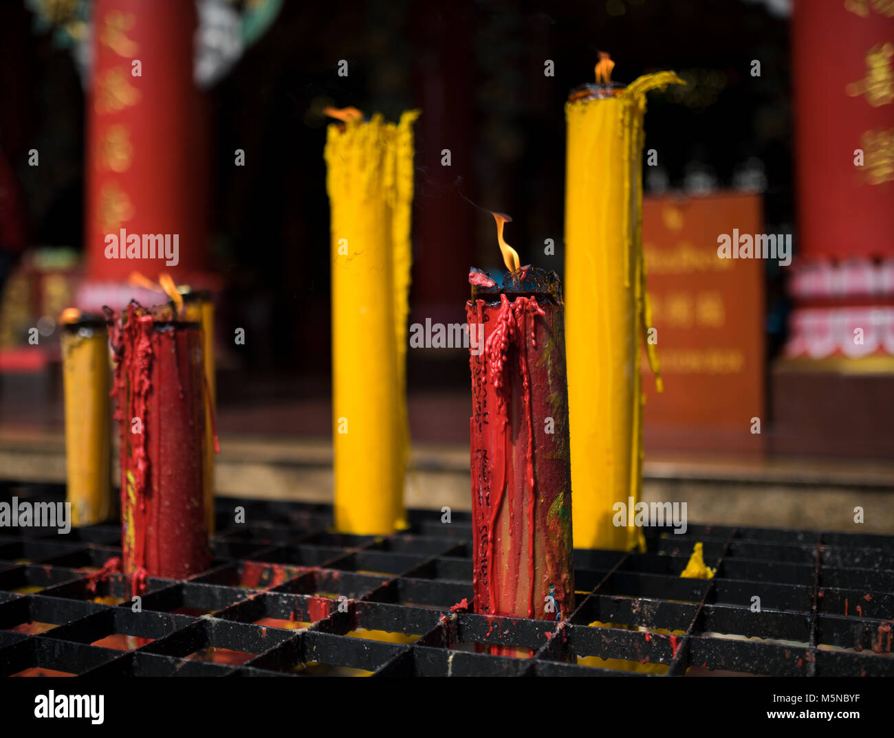 Tempel Kerzen - die Stadt Bangkok Stockfoto