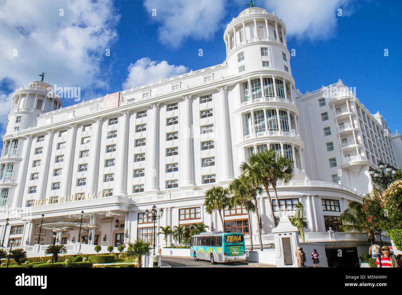 Cancun Mexiko, Mexikanischer Strand, Hotelzone, Avenida Kukulkan, Hotel Riu Palace, Resort, globale Kette, Gebäude, außen, vorne, Eingang, Fassade, Auffahrt, Stockfoto