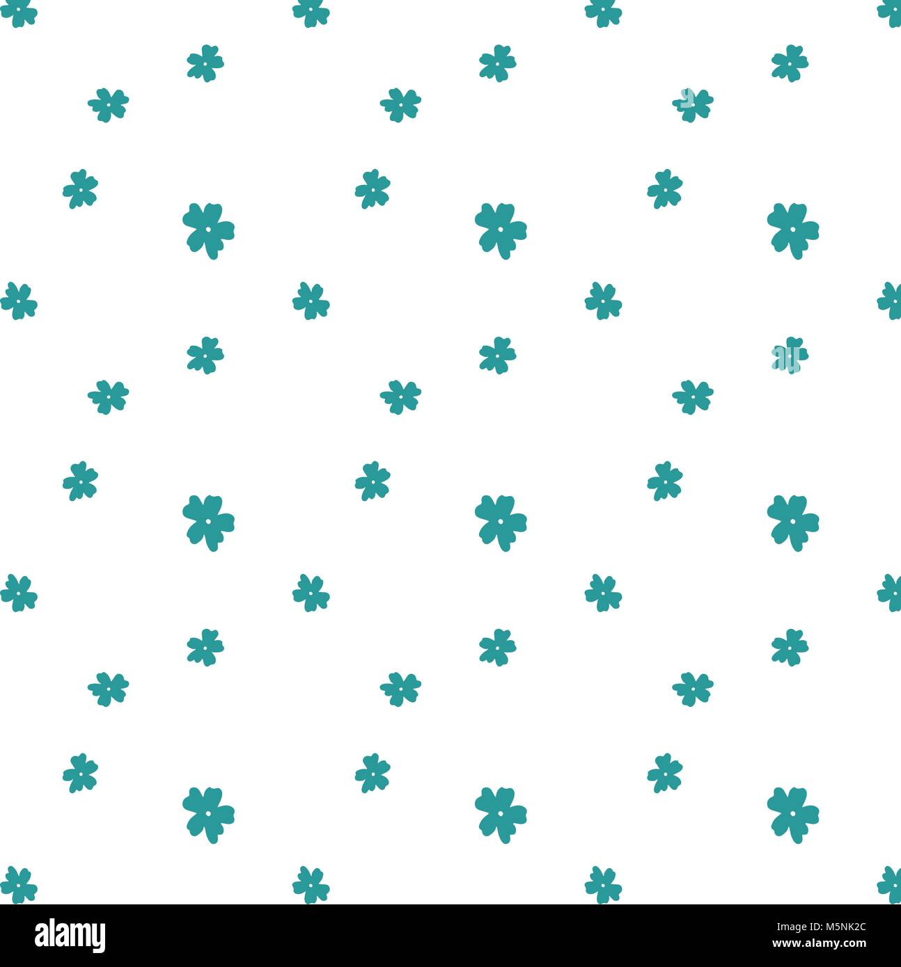 Hand blau türkis Blumen Hintergrund, Textilien, Tapeten, süßen Blumen, doodles Stock Vektor
