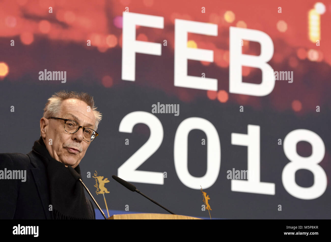 Berlin, Deutschland. 24 Feb, 2018. Dieter Kosslick bei der Preisverleihung der Unabhängigen Jurys auf der Berlinale 2018/68. Internationalen Filmfestspiele Berlin im Hotel Grand Hyatt ein. Berlin, 24.02.2018 | Verwendung der weltweiten Kredit: dpa/Alamy leben Nachrichten Stockfoto
