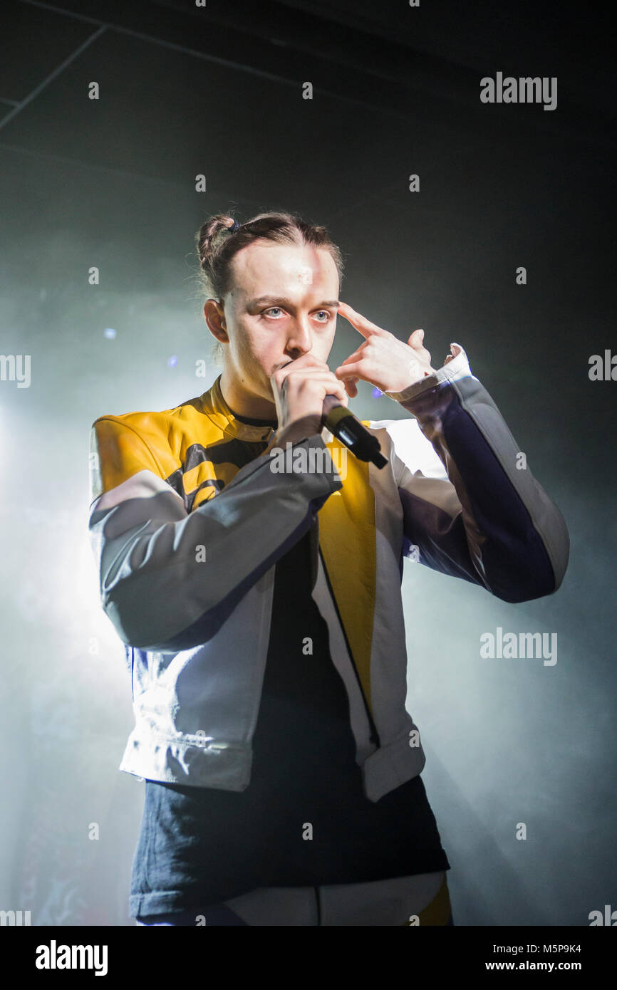 Barcelona, Spanien. Februar 24, 2018. Konzert von Tommy Cash in Apolo 2 von Houston Party organisiert. Fotograf: © Aitor Rodero. Stockfoto