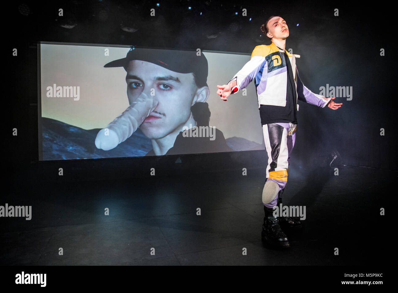 Barcelona, Spanien. Februar 24, 2018. Konzert von Tommy Cash in Apolo 2 von Houston Party organisiert. Fotograf: © Aitor Rodero. Stockfoto