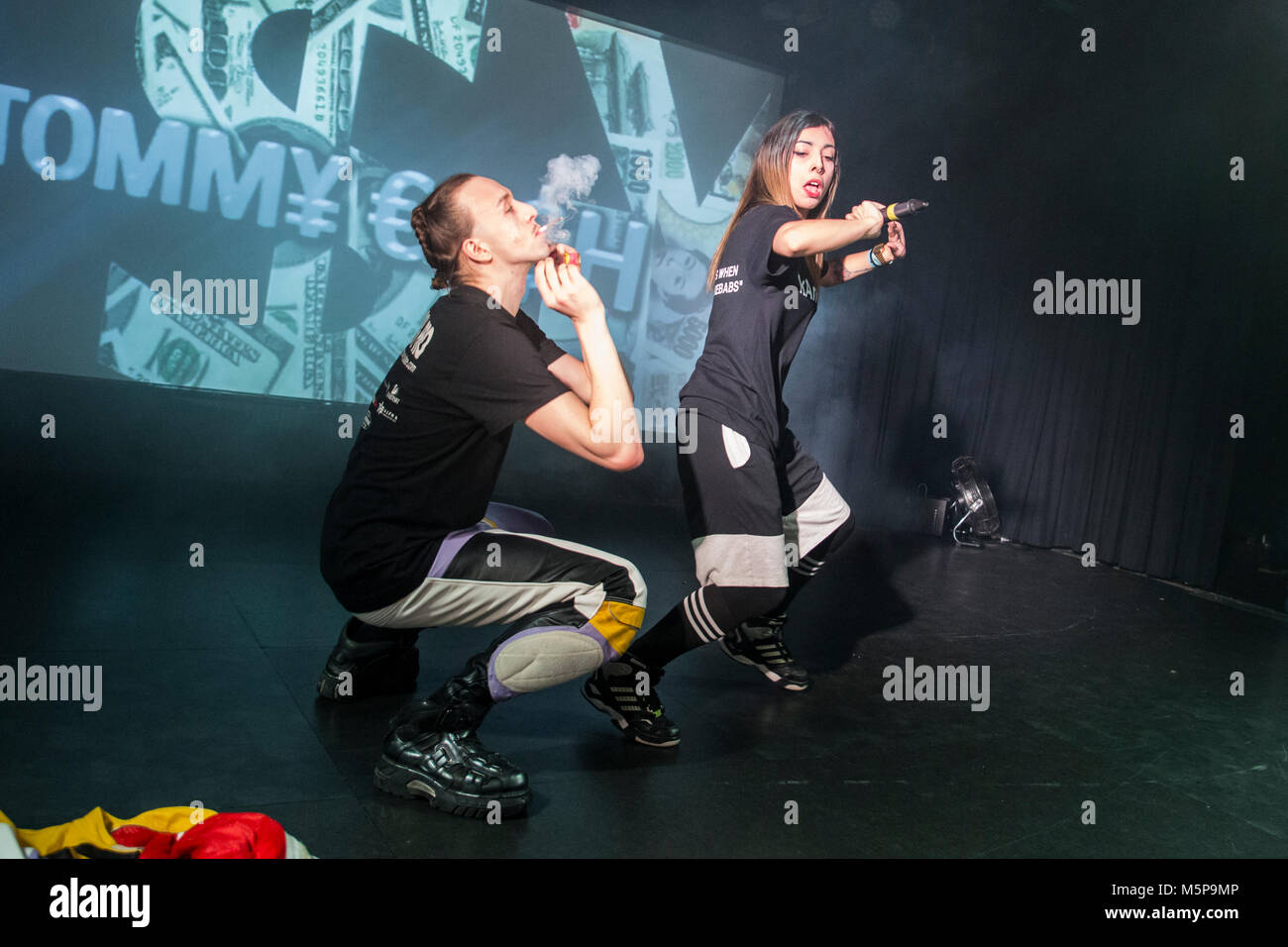 Barcelona, Spanien. Februar 24, 2018. Konzert von Tommy Cash in Apolo 2 von Houston Party organisiert. Fotograf: © Aitor Rodero. Stockfoto