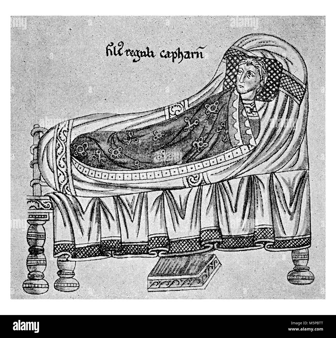 Modische edle im Bett mit Kaftan, XIII Jahrhundert Abbildung Stockfoto