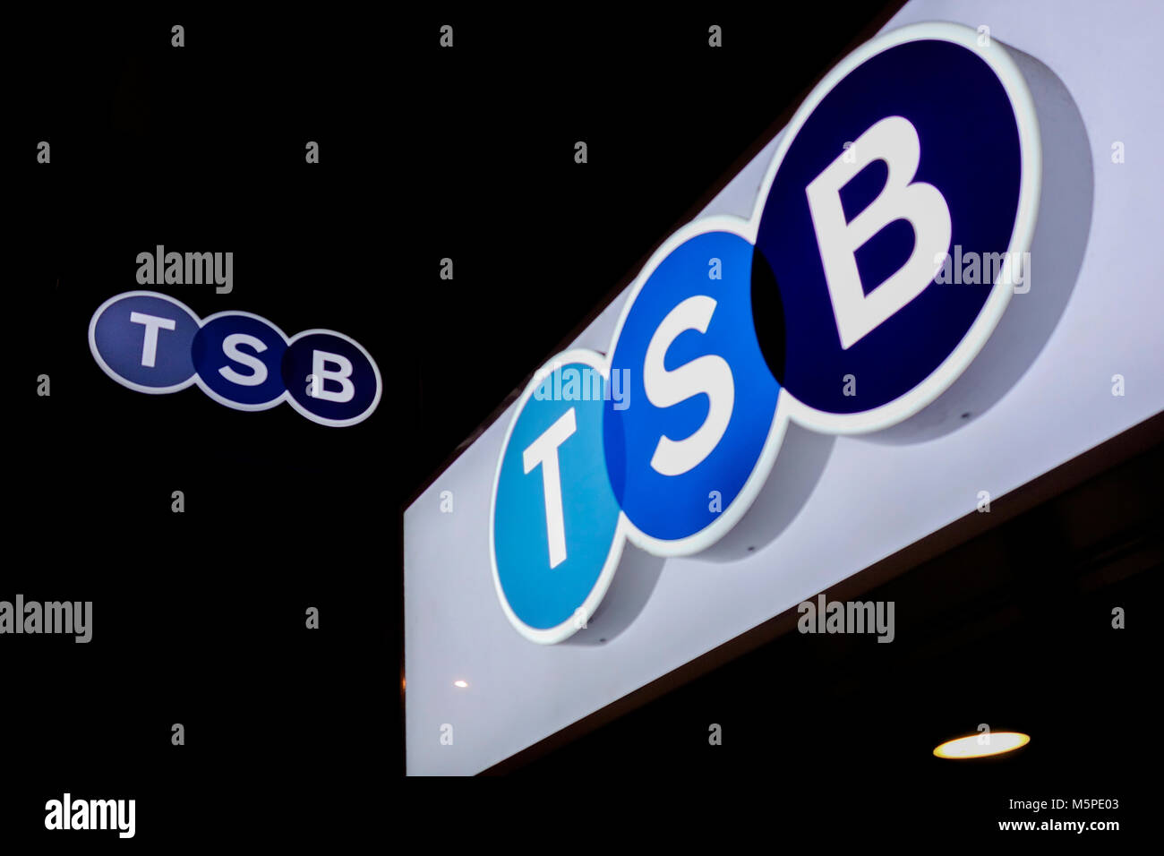 TSB Bank plc-Logo. TSB Bank plc ist eine Einzelhandels- und Commercial Bank in Großbritannien, eine Tochter der Sabadell Gruppe Stockfoto
