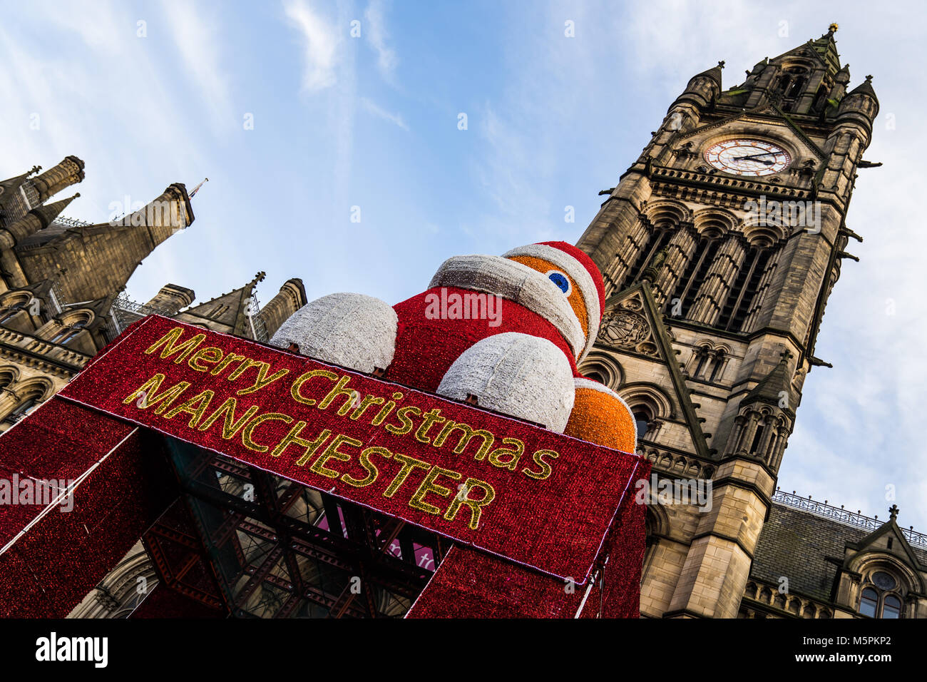 Ein Tag in Manchester Weihnachtsmärkte. Stockfoto