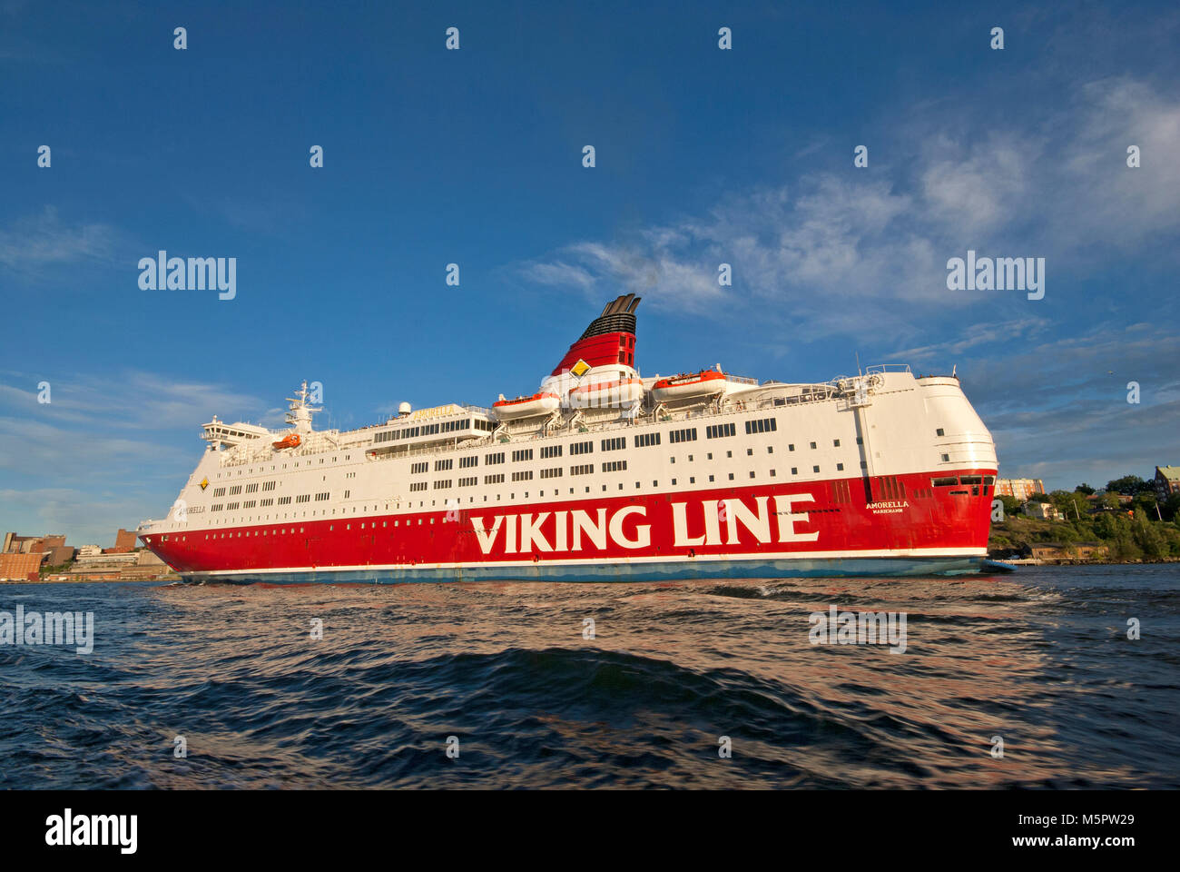 Die finnische cruiseferry "amorella" der Viking Line (route Stockholm-Turku) in der Ostsee in Stockholm, Schweden Stockfoto