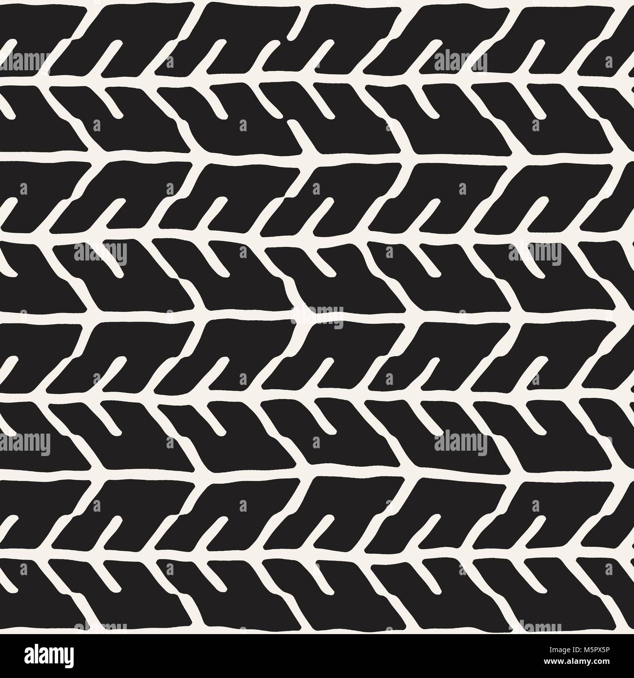 Hand gezeichneten Stil nahtlose Muster. Abstrakte geometrische Tiling Hintergrund in Schwarz und Weiß. Vektor doodle Linie Gitter Stock Vektor