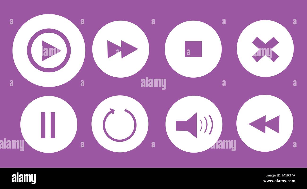Media player Tasten Vector Illustration Stock Vektor