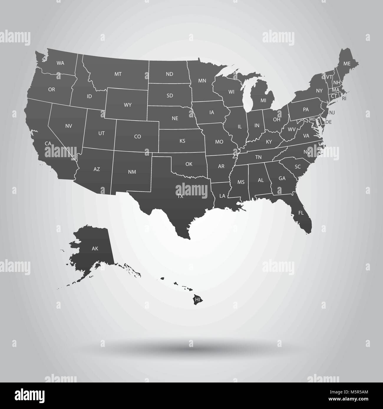 USA-Karte klicken. Business Kartographie Konzept Vereinigte Staaten von Amerika Piktogramm. Vector Illustration auf weißem Hintergrund. Stock Vektor