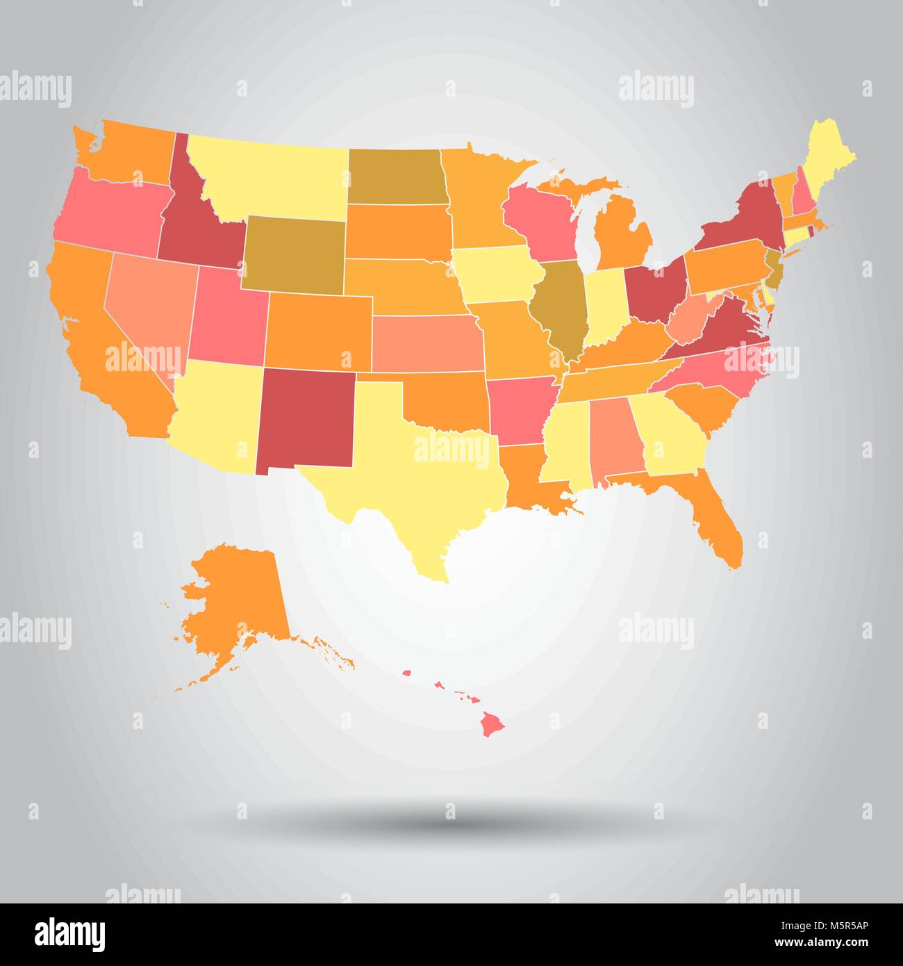 USA-Karte klicken. Business Kartographie Konzept Vereinigte Staaten von Amerika Piktogramm. Vector Illustration auf weißem Hintergrund. Stock Vektor