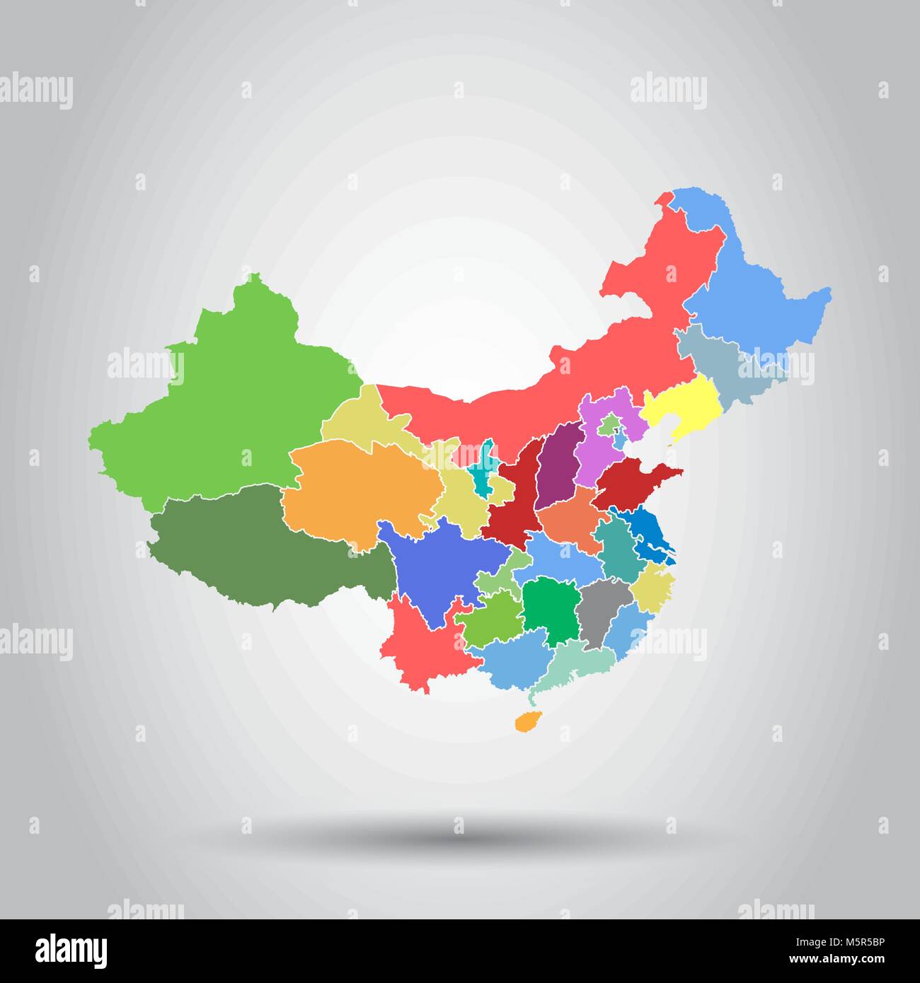 China Karte mit Provinz Region. Flache Vector Illustration auf isolierte Hintergrund Stock Vektor
