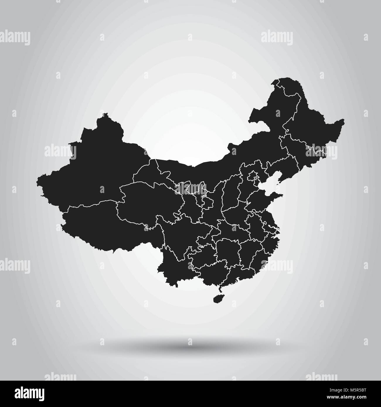 China Karte. Flache Vector Illustration auf weißem Hintergrund Stock Vektor