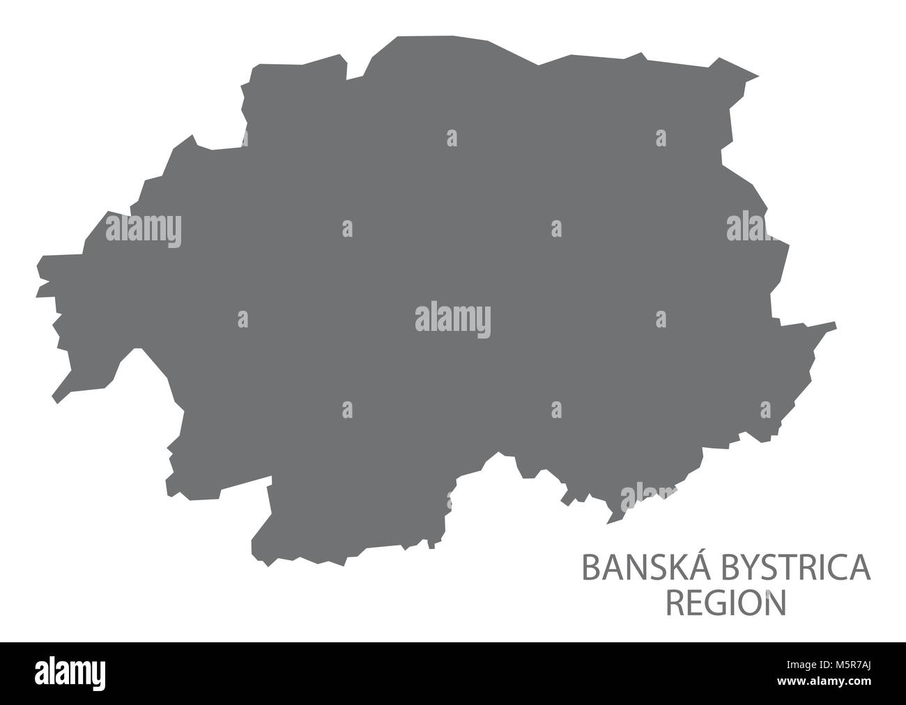 Banska Bystrica Region Karte der Slowakei Grau Abbildung: Form Stock Vektor