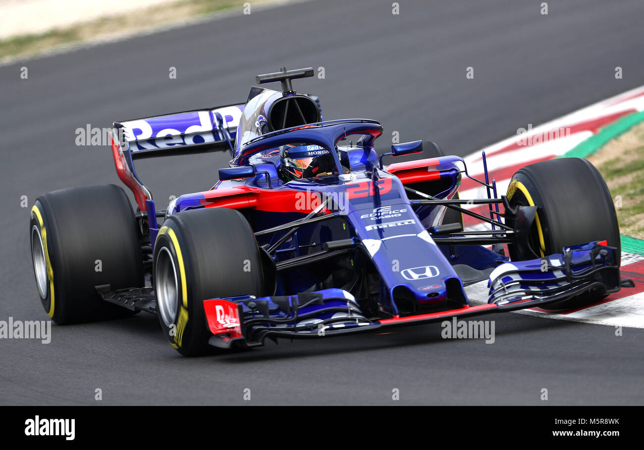 Von Toro Rosso Brendon Hartley während einem Tag Vorsaison-testprogramm auf dem Circuit de Barcelona-Catalunya, Barcelona. PRESS ASSOCIATION Foto. Bild Datum: Montag, 26. Februar 2018. Siehe PA Geschichte AUTO Barcelona. Photo Credit: Tim Goode/PA-Kabel. Einschränkungen: Nur für den redaktionellen Gebrauch bestimmt. Kommerzielle Nutzung mit vorheriger Zustimmung von Teams. Stockfoto