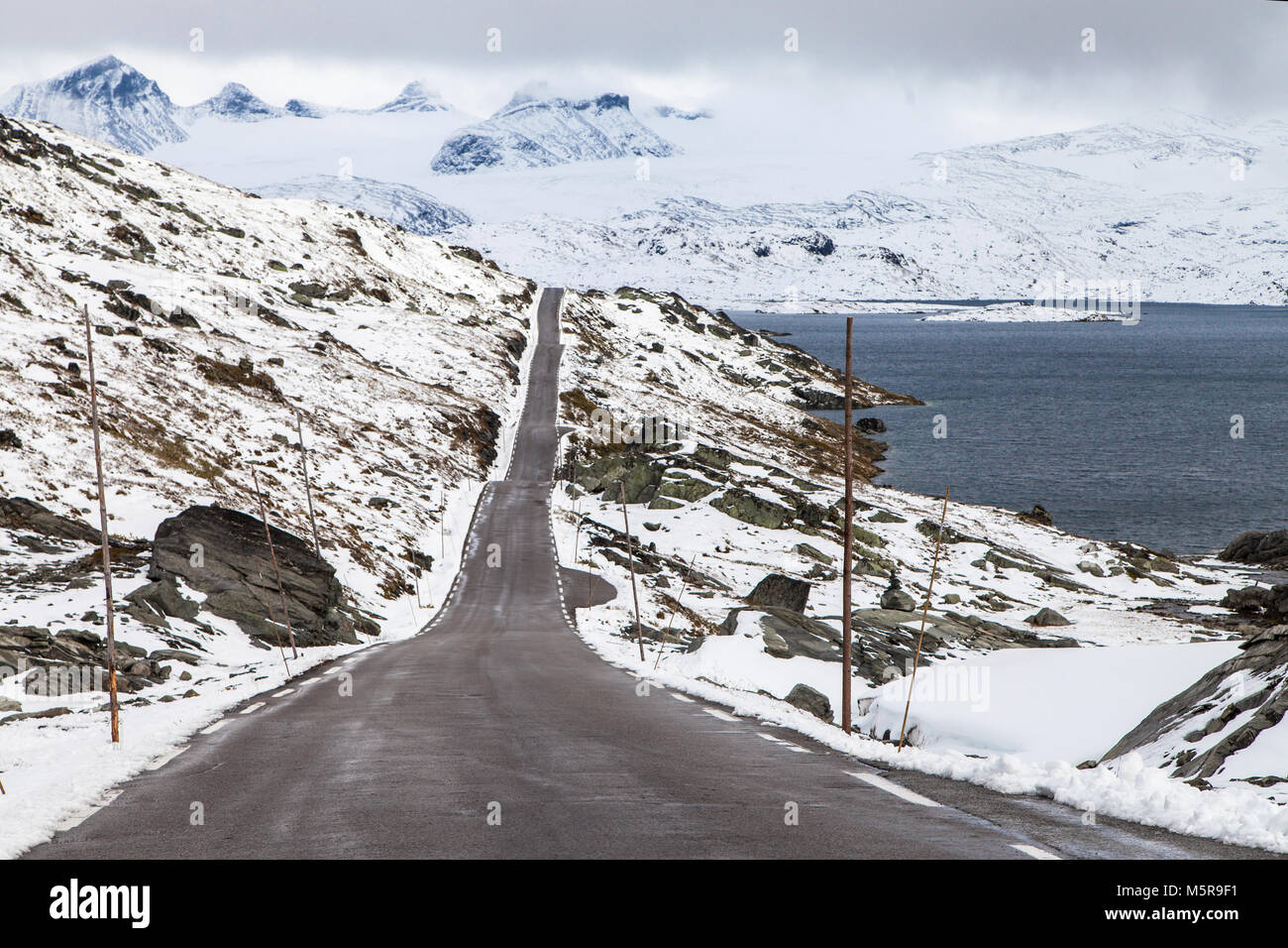 Sognefjellsvegen nationale touristische Route, Nationalparks Jotunheimen, Norwegen. Stockfoto