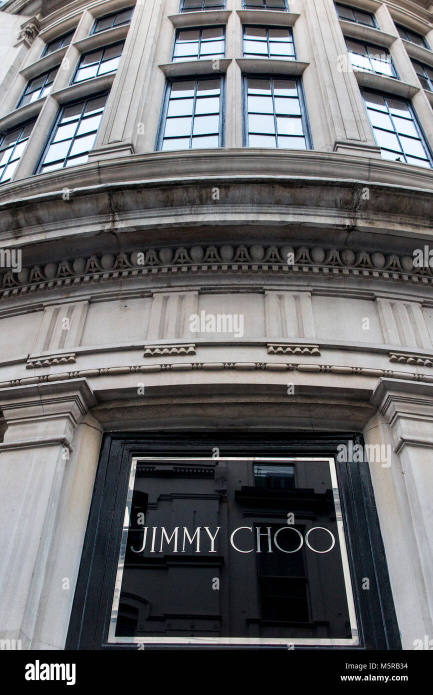 Jimmy Choo Designer Shop in der Bond Street. Stockfoto