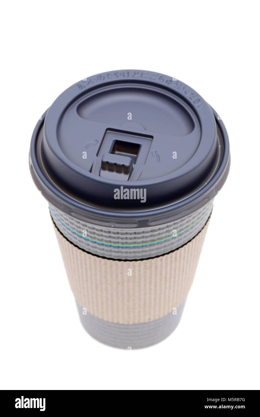 Pappbecher Kaffee isoliert auf weißem Hintergrund Stockfoto