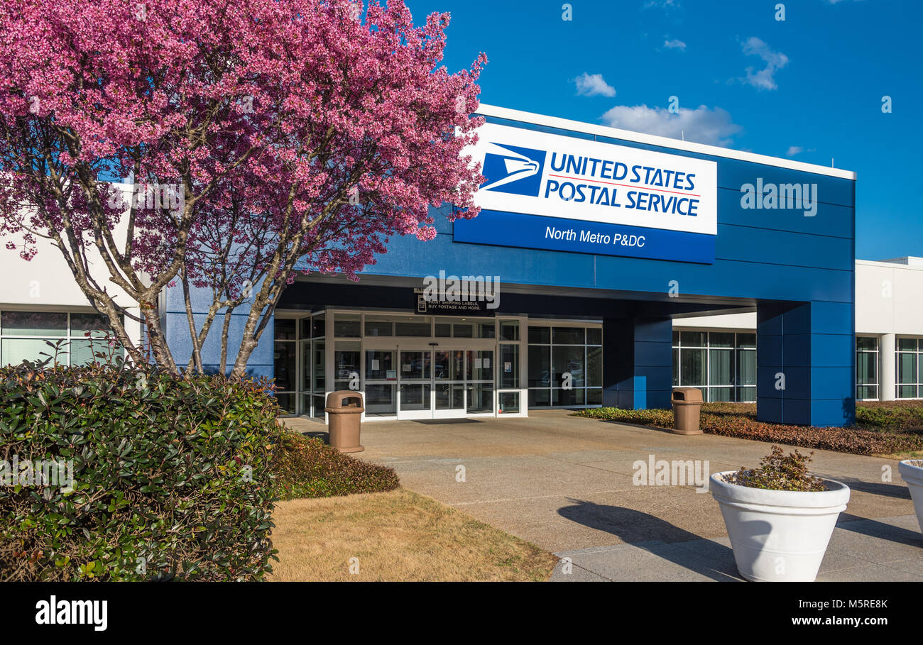 Post an der Duluth, Georgia, United States Postal Service Processing and Distribution Center in Atlanta. Stockfoto