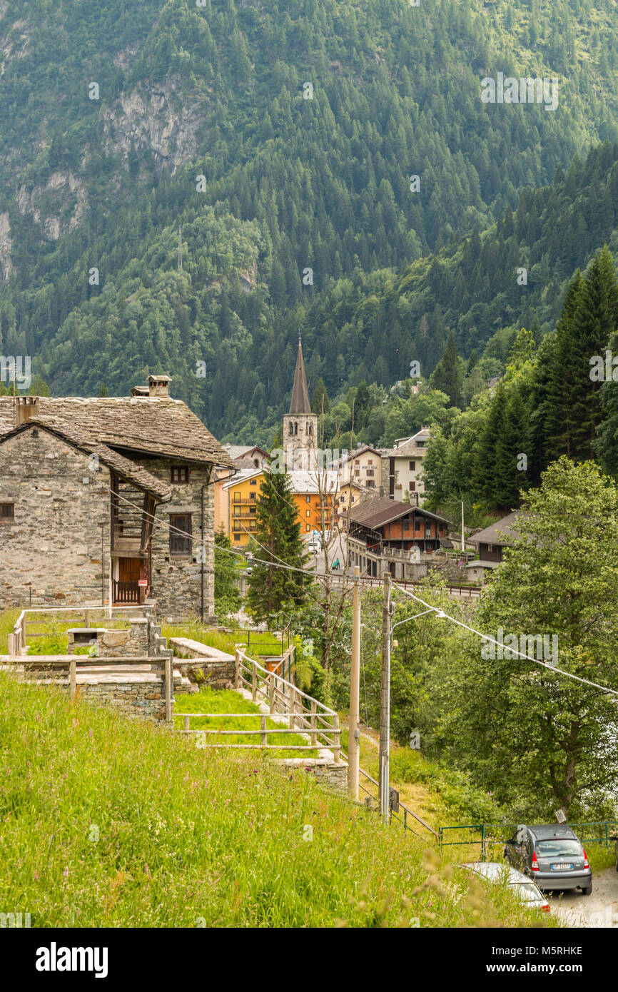 Alagna Valsesia, Valsesia, Vercelli, Piemont, Italien Stockfoto