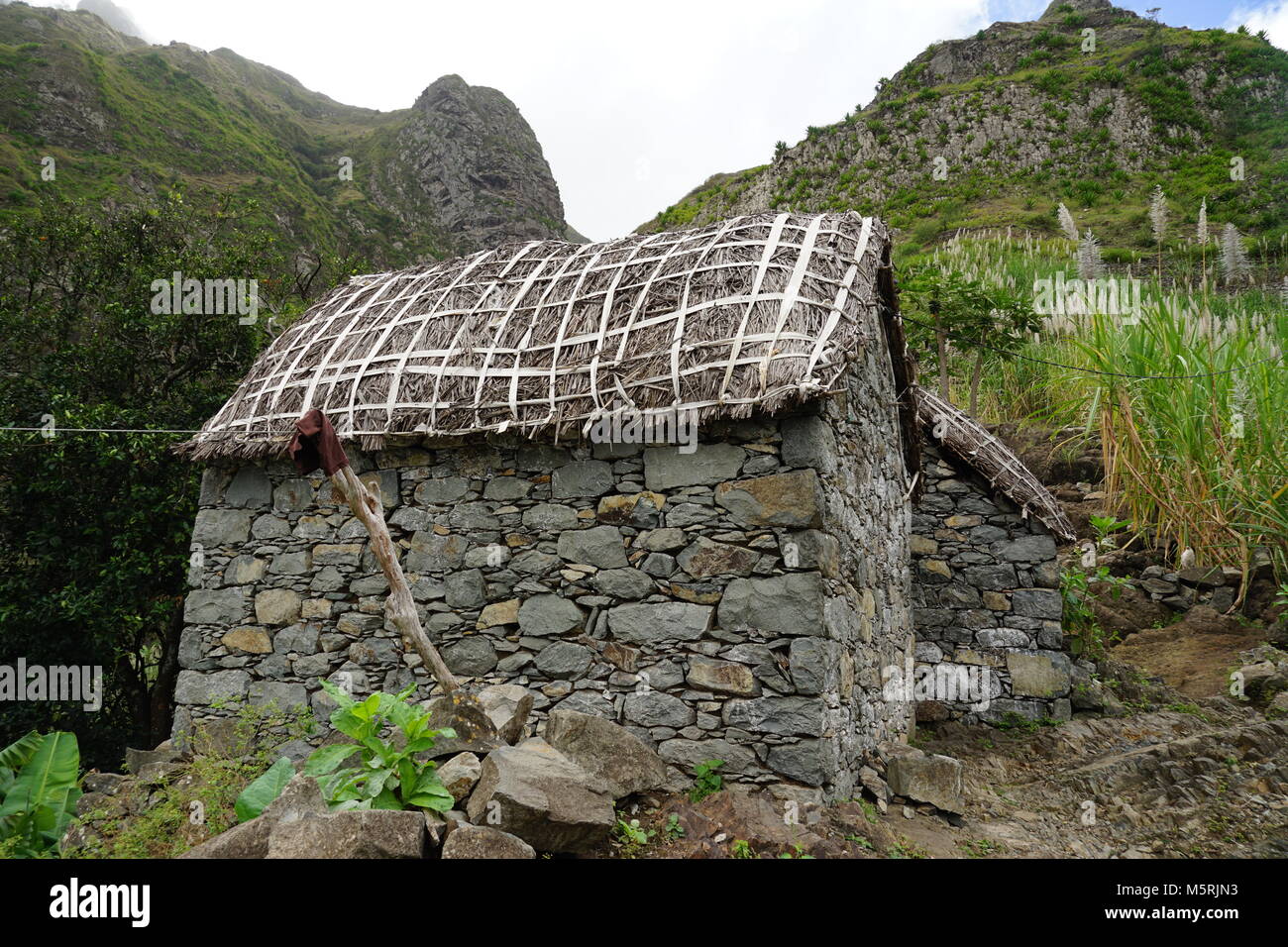 Traditionellen Bauernhäusern, Paul Valley, Santo Antao, Kap Verde Stockfoto