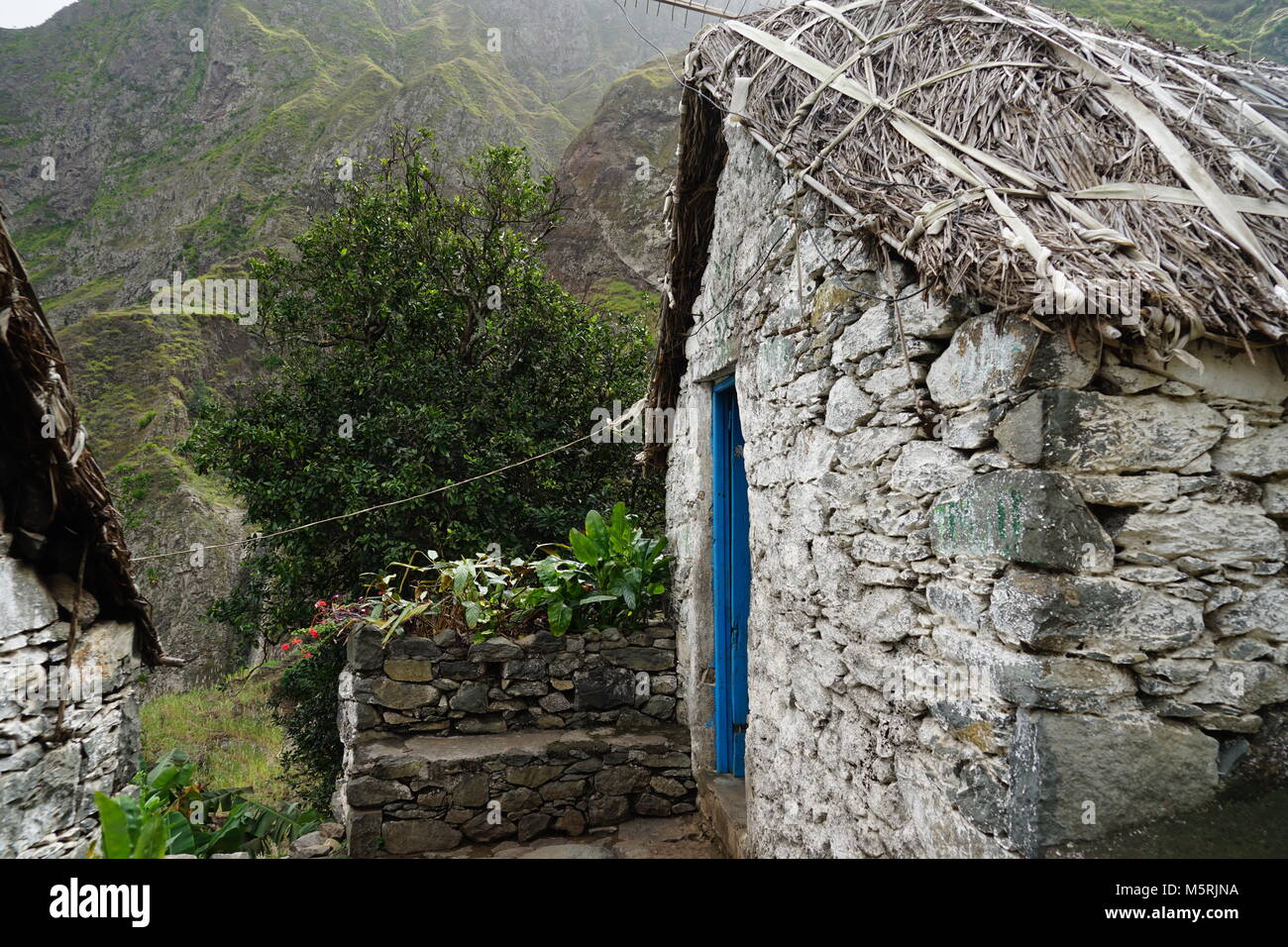 Traditionellen Bauernhäusern, Paul Valley, Santo Antao, Kap Verde Stockfoto