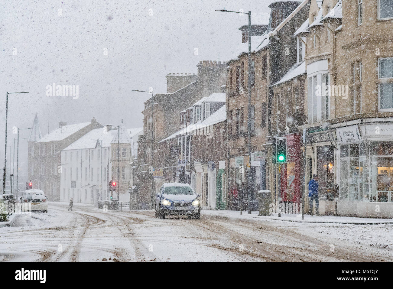 Callander, Schottland, Großbritannien - Winter 2018 Stockfoto