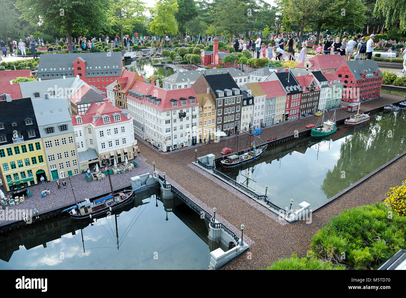 Lego Steine Nyhavn in Kopenhagen, Dänemark Mini Landfläche im Legoland Billund Resort eröffnet 1968 in Billund, Dänemark. August 2015, ist der bigges Stockfoto