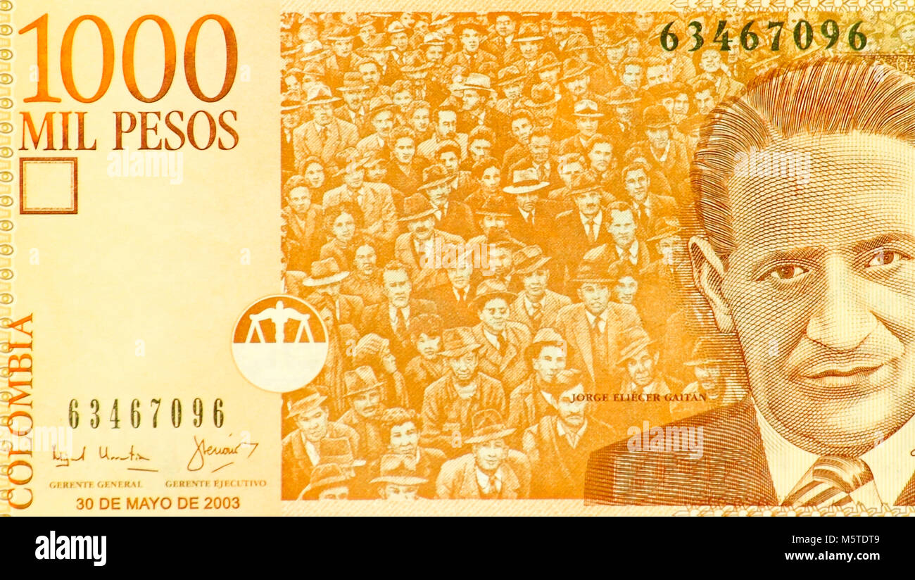 Kolumbien 1000 1000 Peso Bank Note Stockfoto