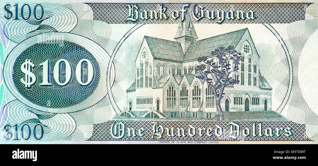 Guyana Hundert Dollar Bank Note Stockfoto
