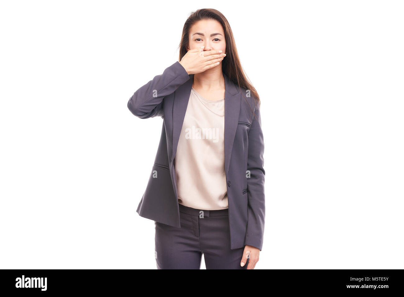 Emotionale Geschäftsfrau Stockfoto