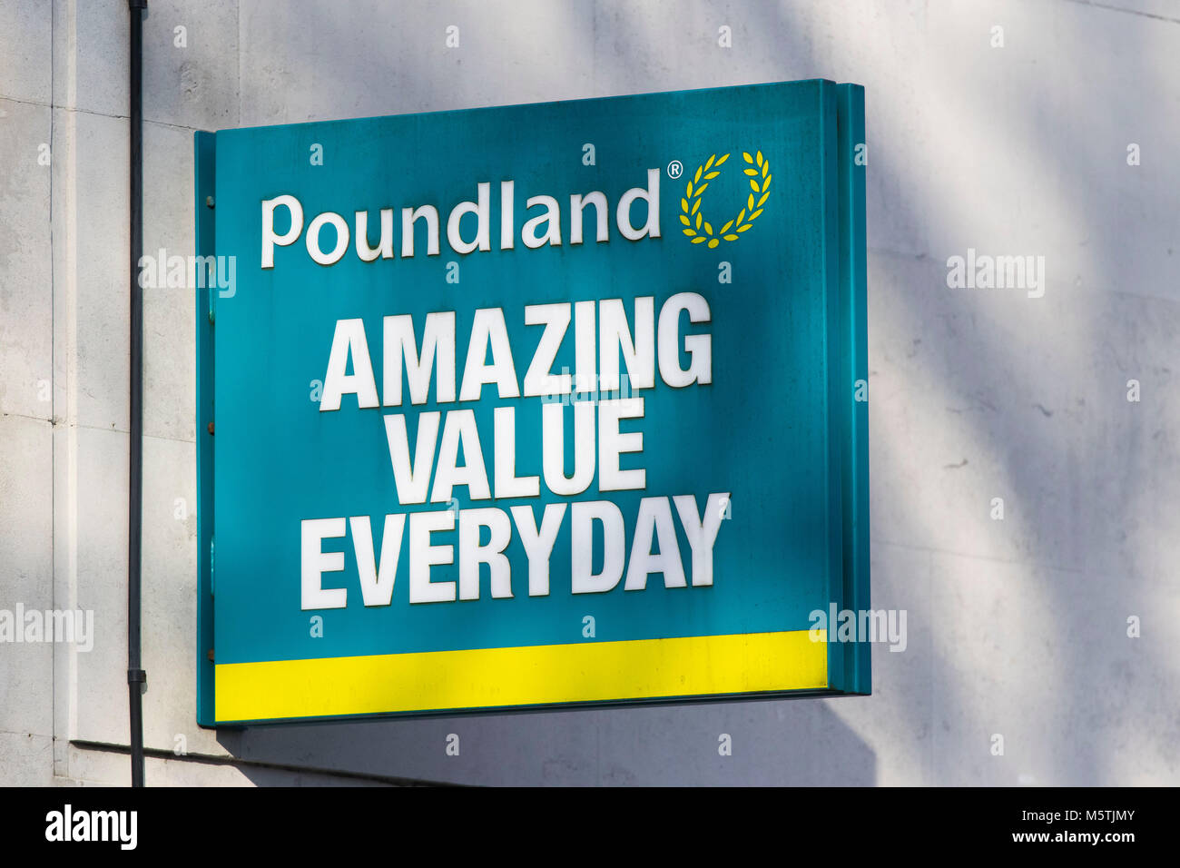 Poundland Store anmelden Logo Stockfoto