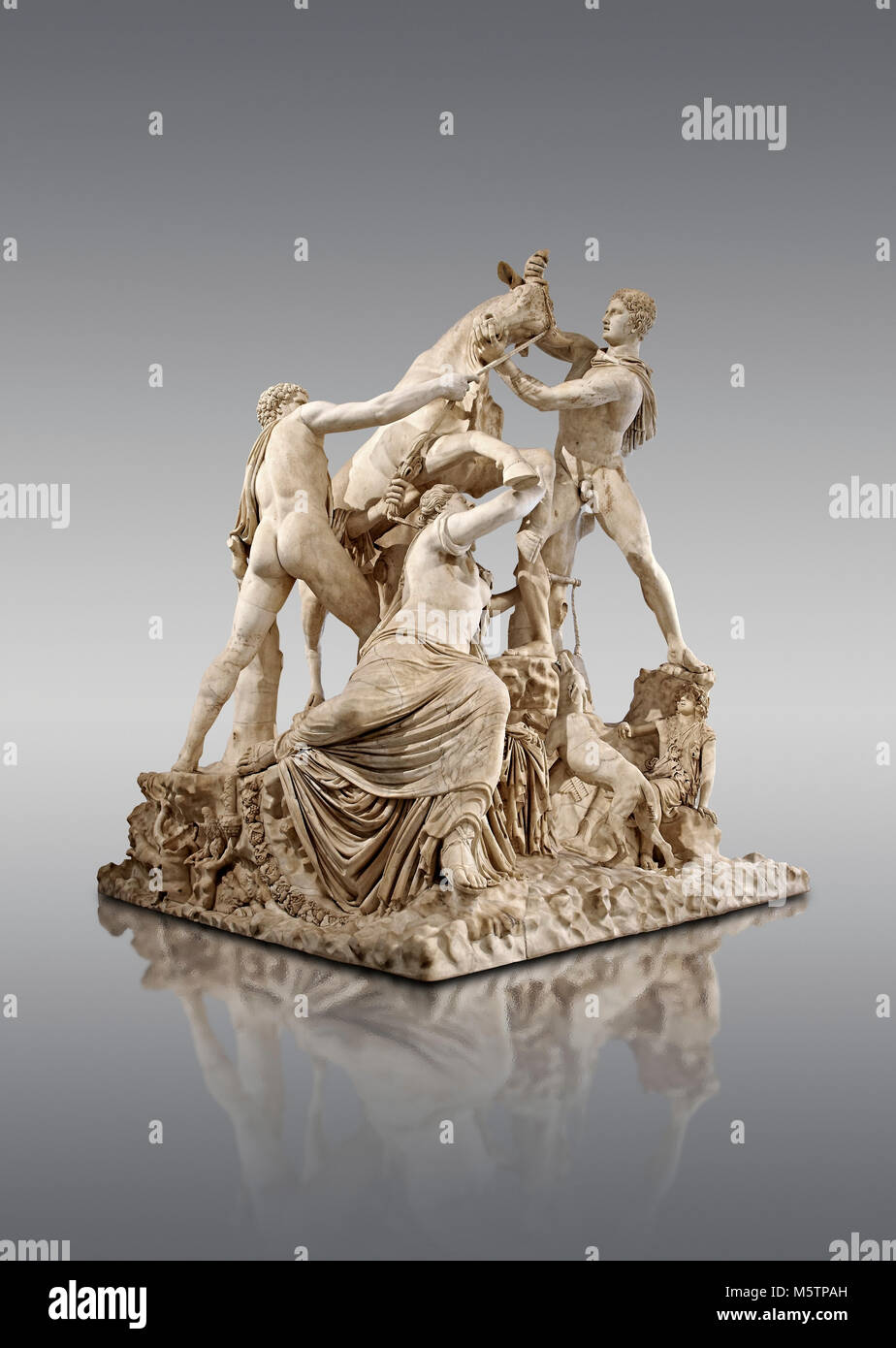 2. Jahrhundert AD römischen Marmorskulptur als Farnese Stier von den Bädern von Caracalla, Rom, Sammlung Farnese, Neapel Museum für Archäologie bekannt, ICH Stockfoto