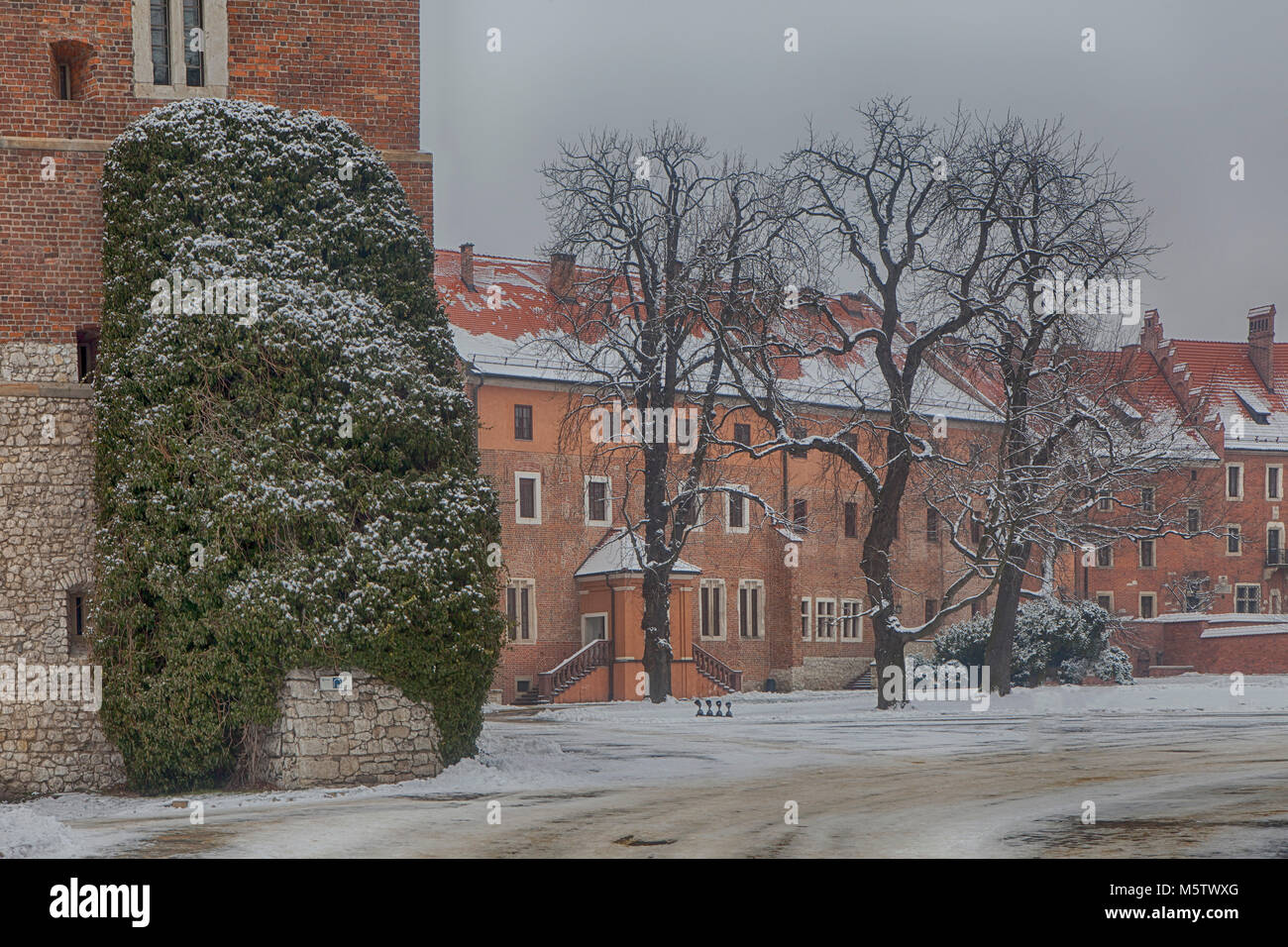 Krakau, Polen - 12. Februar 2018. Wawel Royal Castle auf dem Wawel Hill Stockfoto