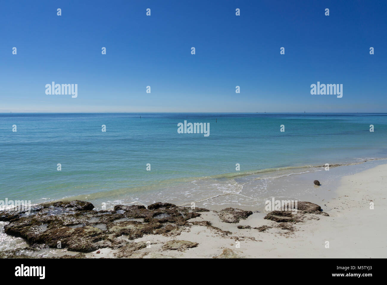 USA, Florida, perfekt weißen Sandstrand und das türkisblaue Wasser wie im Paradies Stockfoto