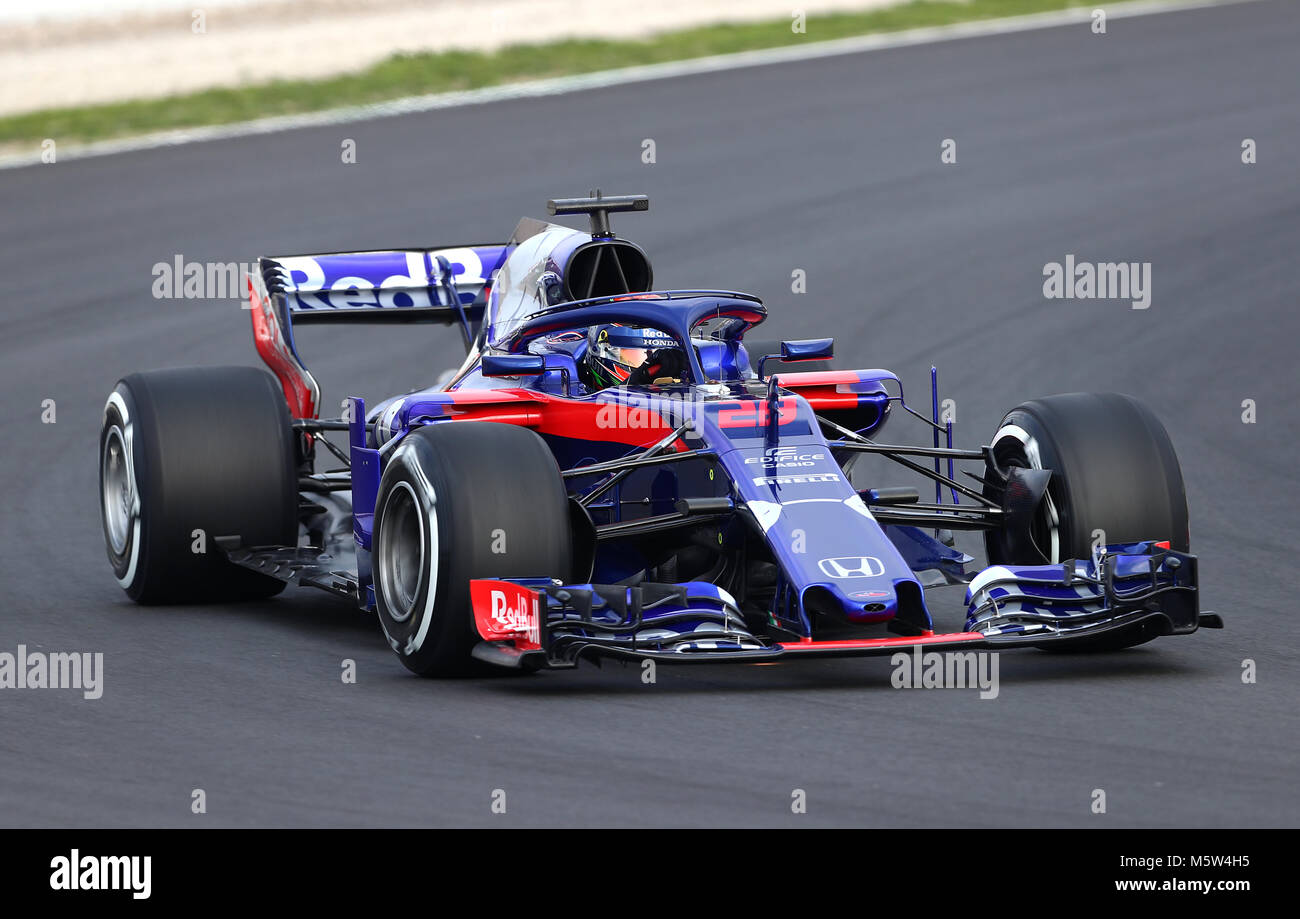 Von Toro Rosso Brendon Hartley während einem Tag Vorsaison-testprogramm auf dem Circuit de Barcelona-Catalunya, Barcelona. PRESS ASSOCIATION Foto. Bild Datum: Montag, 26. Februar 2018. Siehe PA Geschichte AUTO Barcelona. Photo Credit: Tim Goode/PA-Kabel. Einschränkungen: Nur für den redaktionellen Gebrauch bestimmt. Kommerzielle Nutzung mit vorheriger Zustimmung von Teams. Stockfoto
