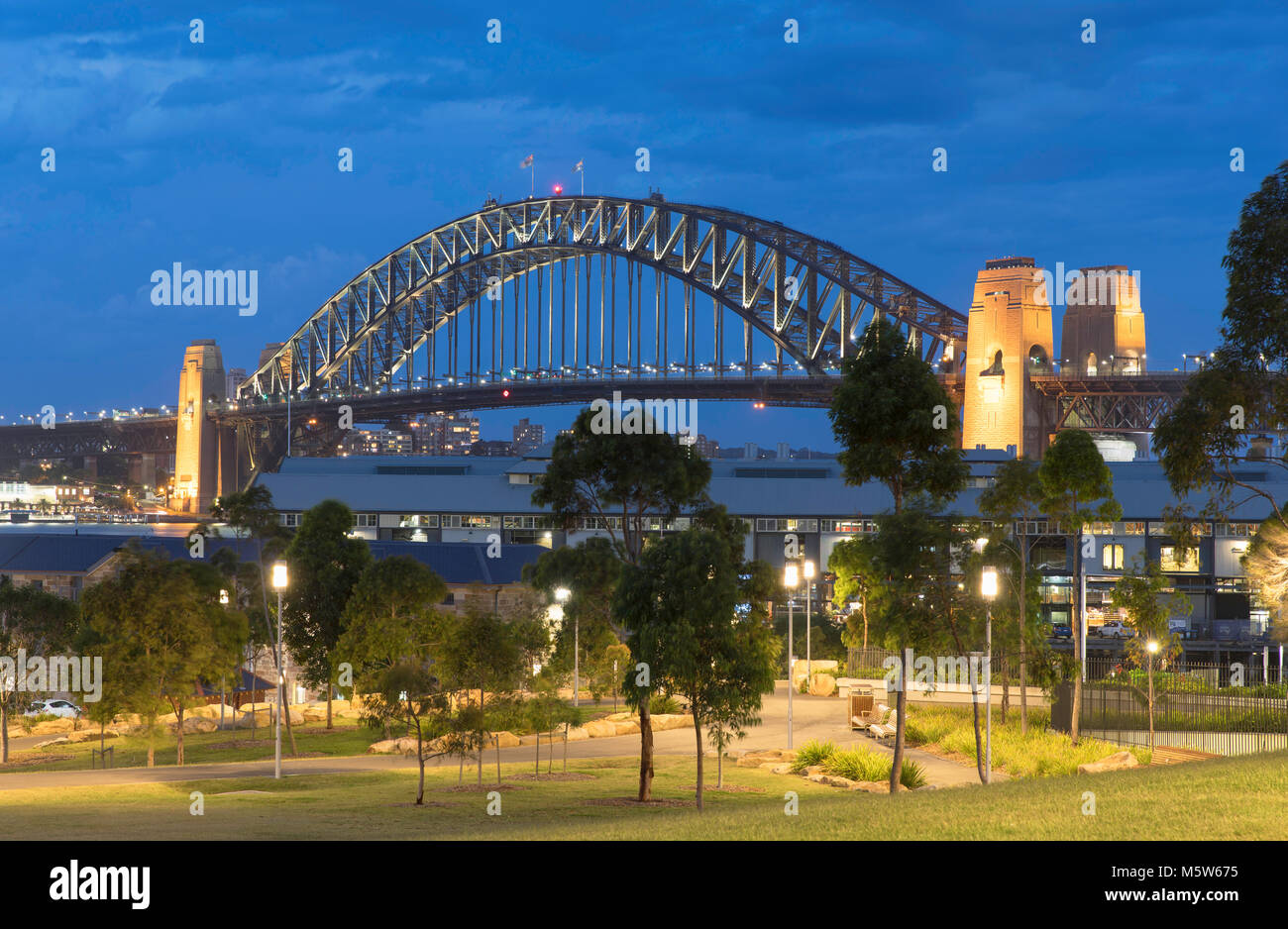 Sydney Harbour Bridge von barangaroo finden, Sydney, New South Wales, Australien Stockfoto