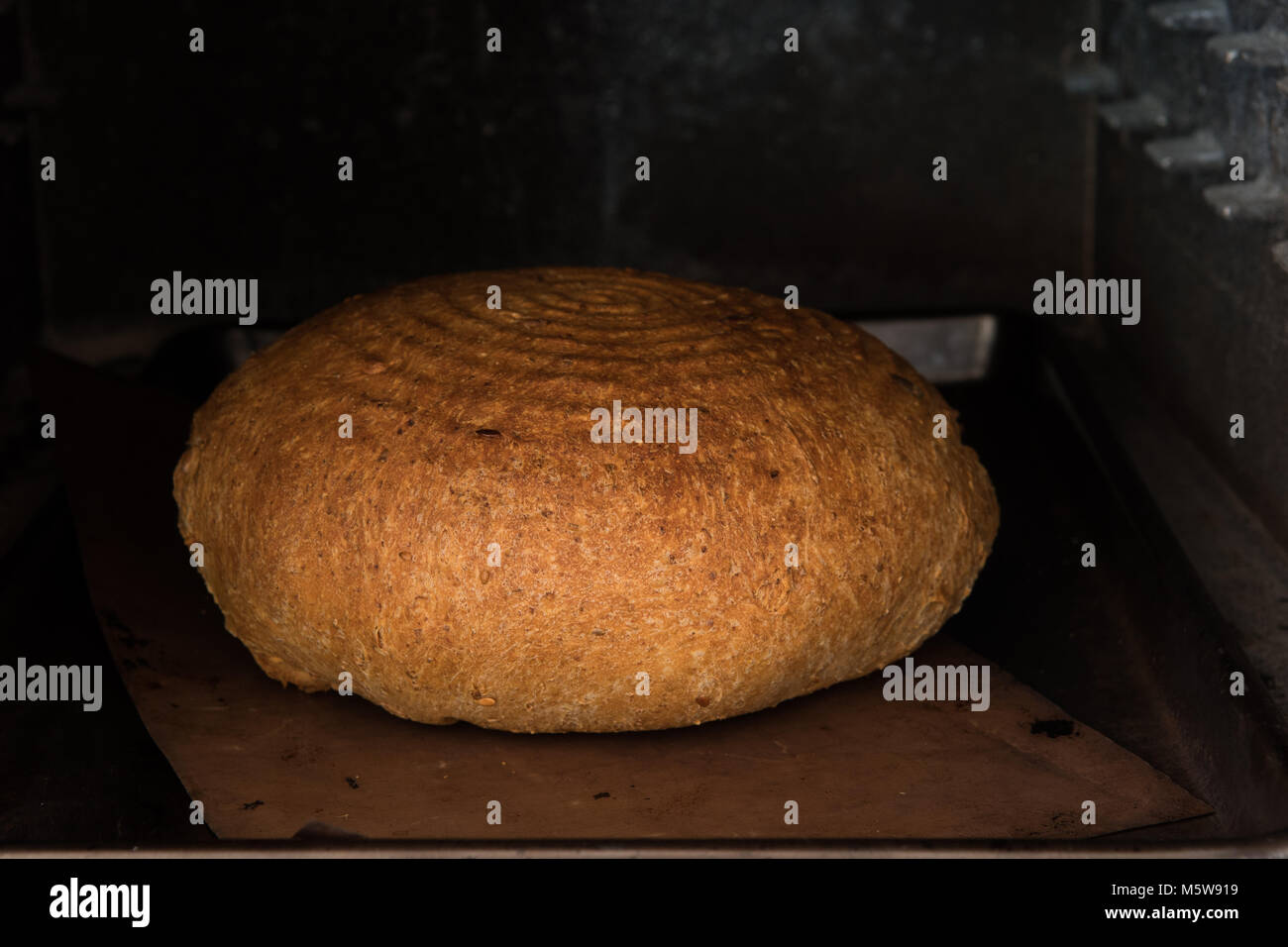 Hausgemachte hausgemachte Brot backen im Ofen Stockfoto
