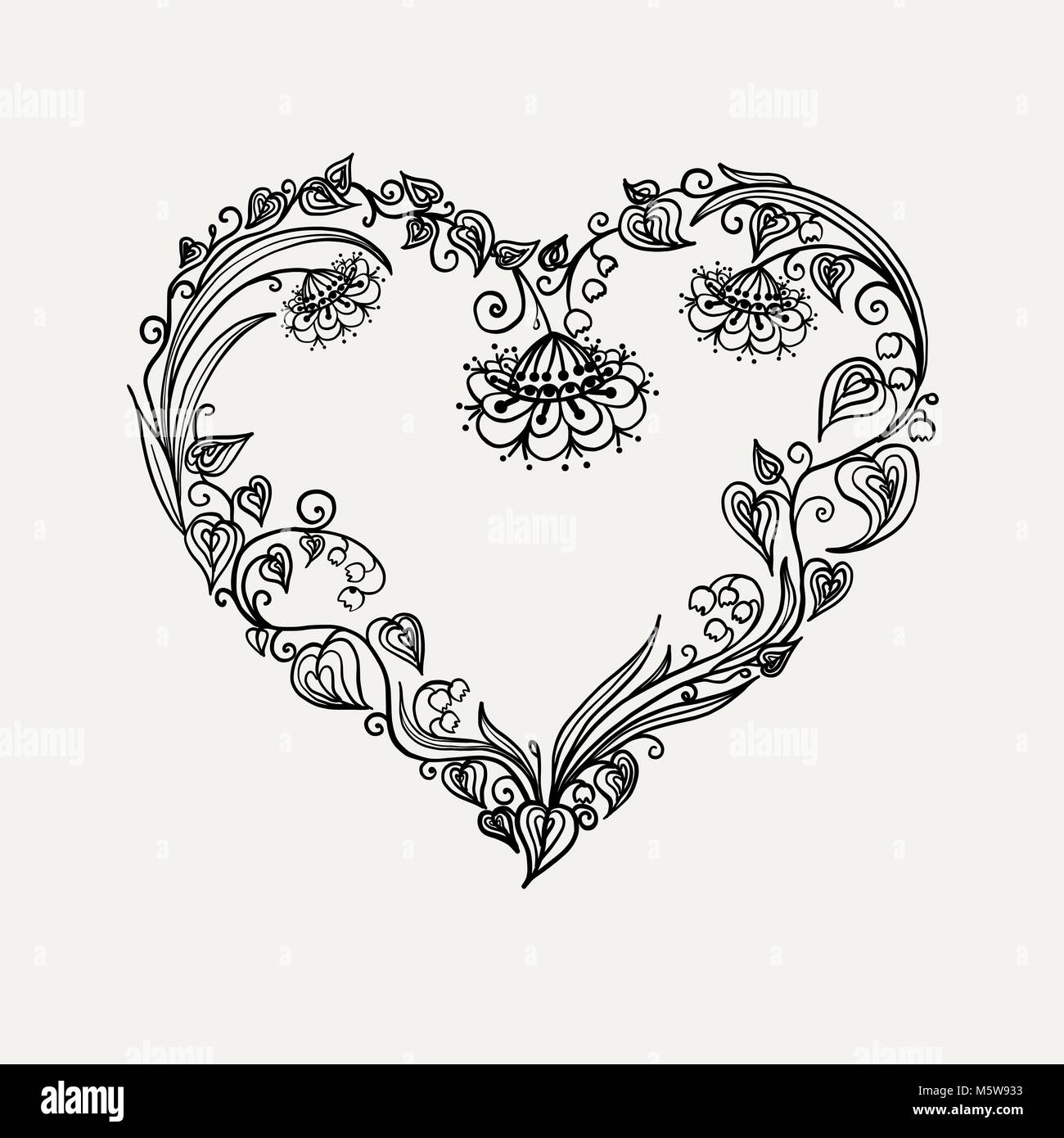 Vintage zeichnung blumen Stock-Vektorgrafiken kaufen - Alamy
