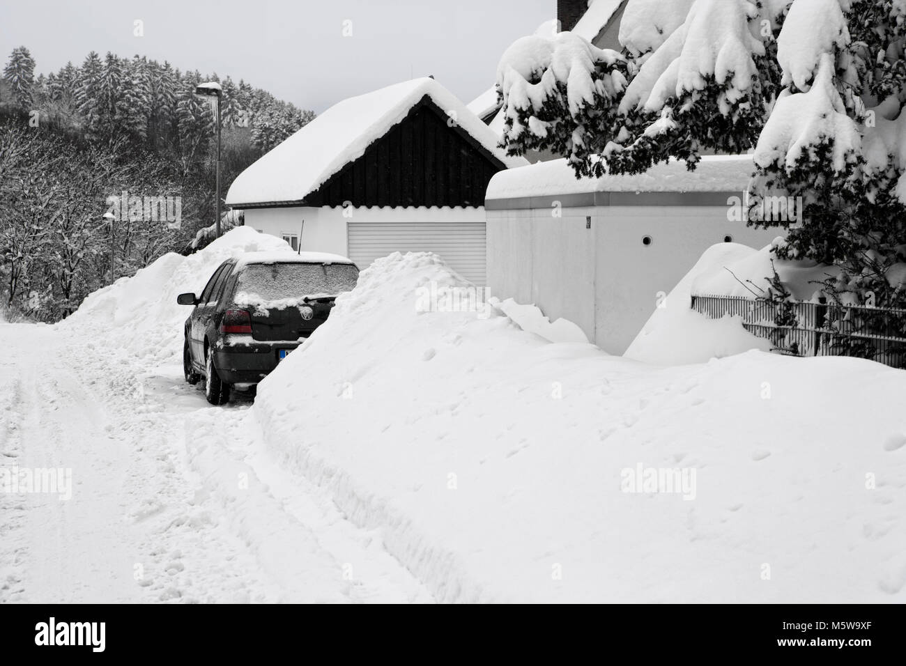 Winter in Meinerzhagen, Nordrhein-Westfalen, Deutschland, Europa Stockfoto