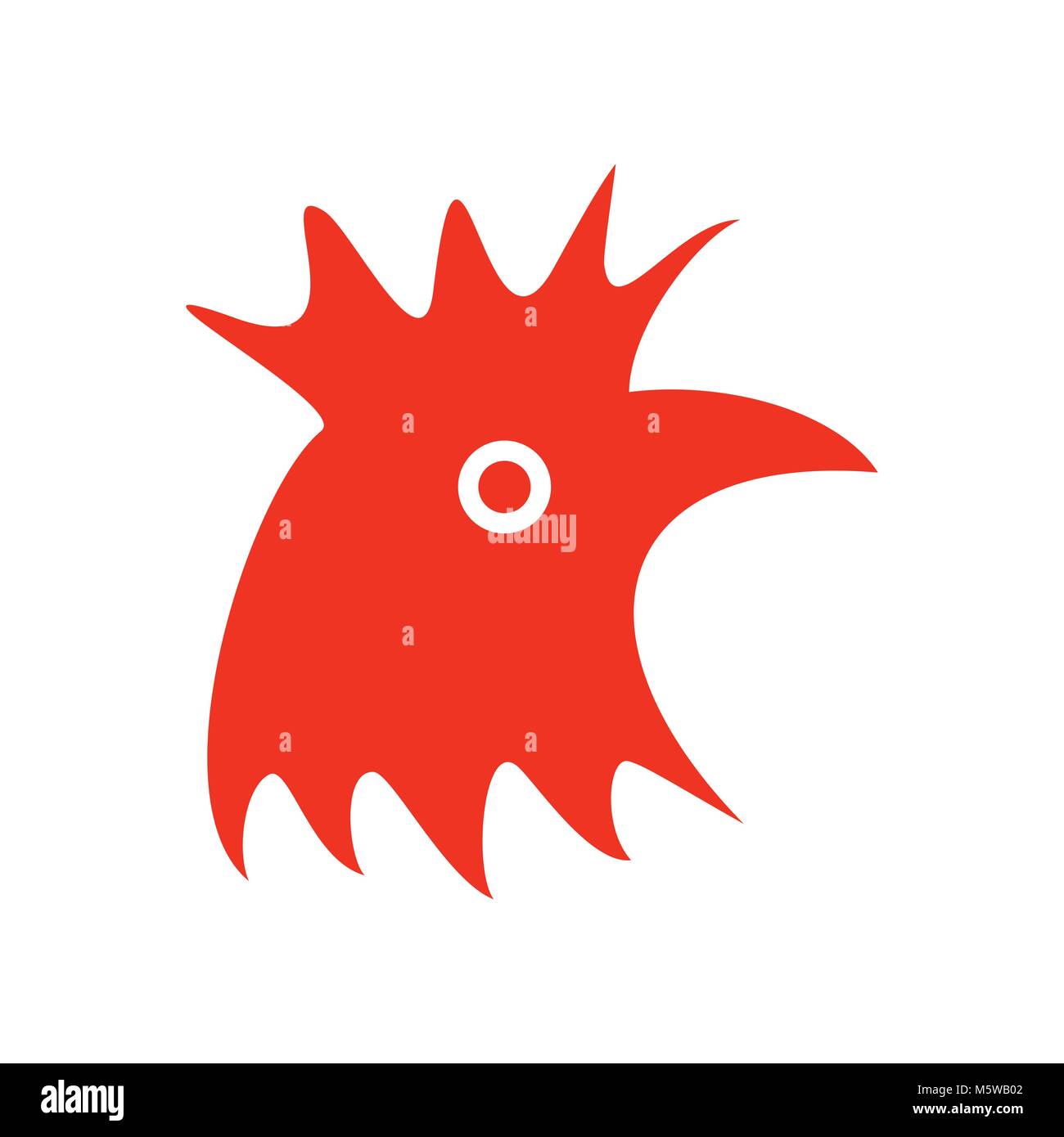 Abstract Red Rooster Symbol Stock Vektor